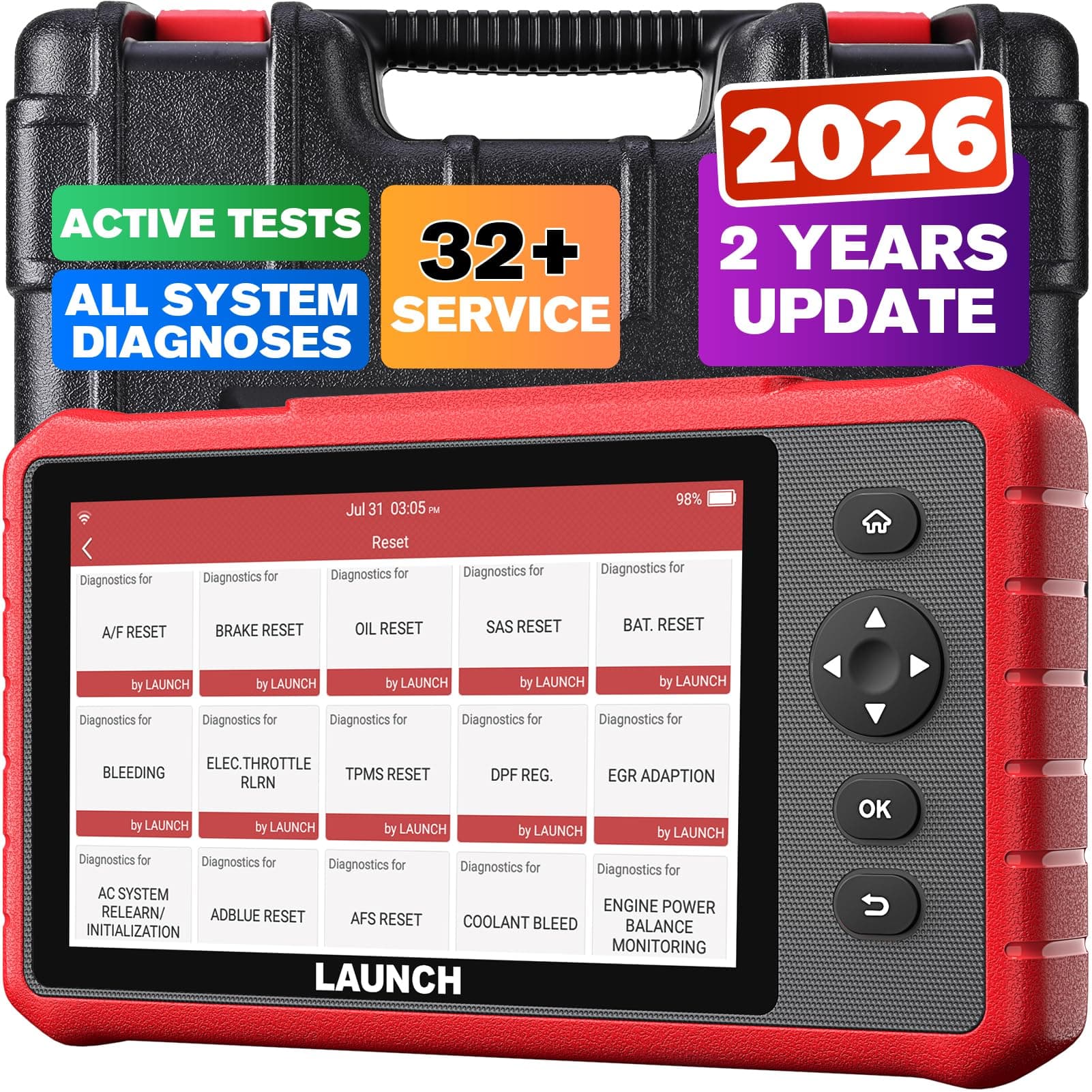 LAUNCH OBD2 Scanner CRP919X Lite, Active Tests & 32+ Reset Services Bidirectional Scan Tool, 2-Year Free Update, OE-Level Full System Scan Tool, ABS Bleeding, BMS/Oil Reset, Auto VIN