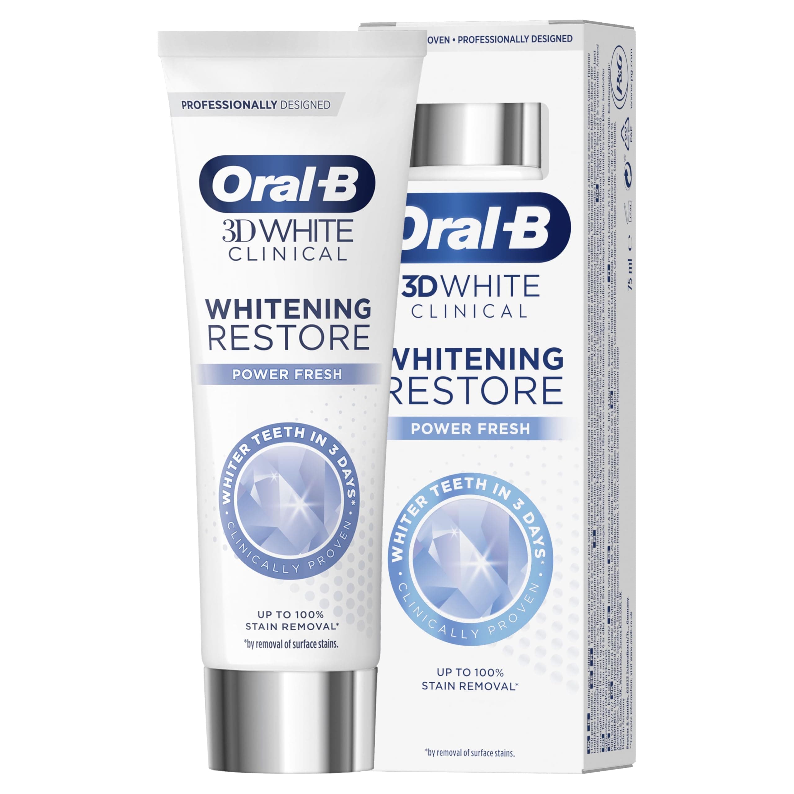 Oral-B 3D White Clinical Power Fresh Toothpaste 75ml