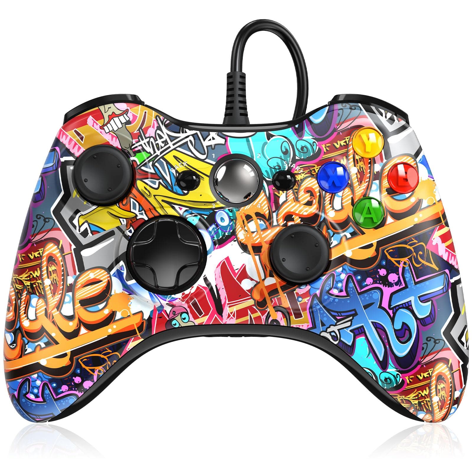 Bameca Xbox 360 Controller Wired, Xbox PC Controller, Compatible with Xbox 360/xbox 360 slim and PC Windows 11/10/8/7