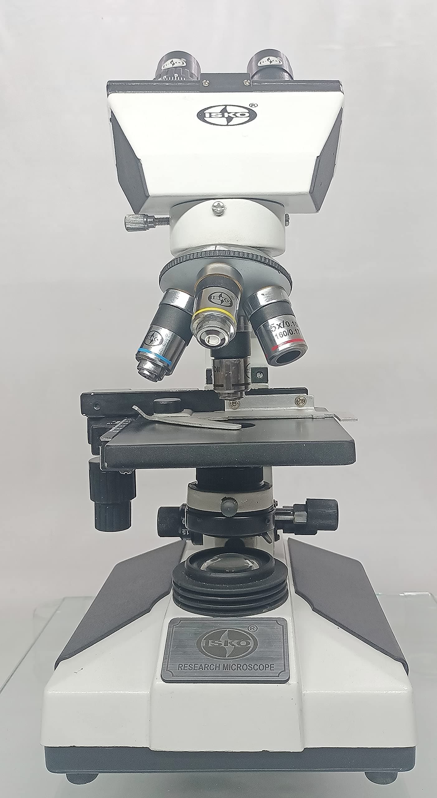 Compound Binocular Microscope, 40X-2000X Magnification, Brightfield, Tungsten Illumination, Abbe Condenser, Mechanical Stage with 50 Plain Slides and 5 Prepared Slides