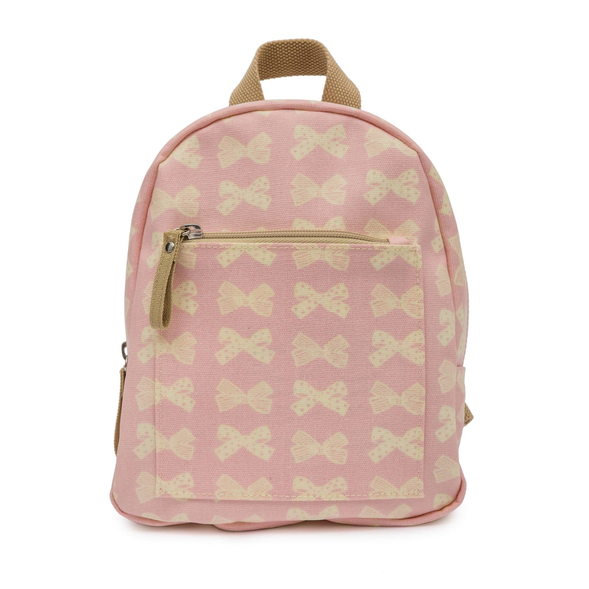pink lining mini rucksack cream bows