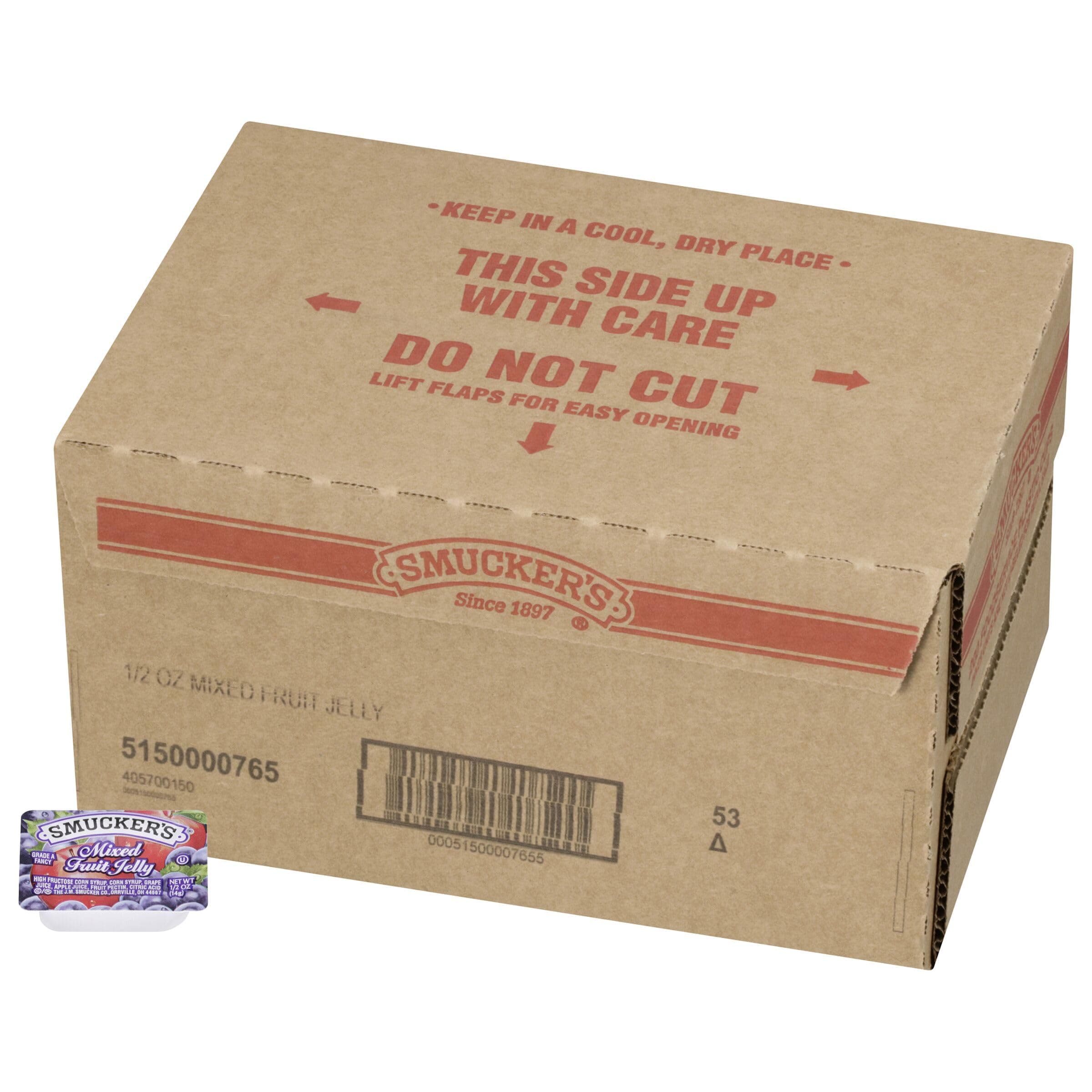 Mixed Fruit Jelly, Portion Control, 0.5 Ounces, 200 Count