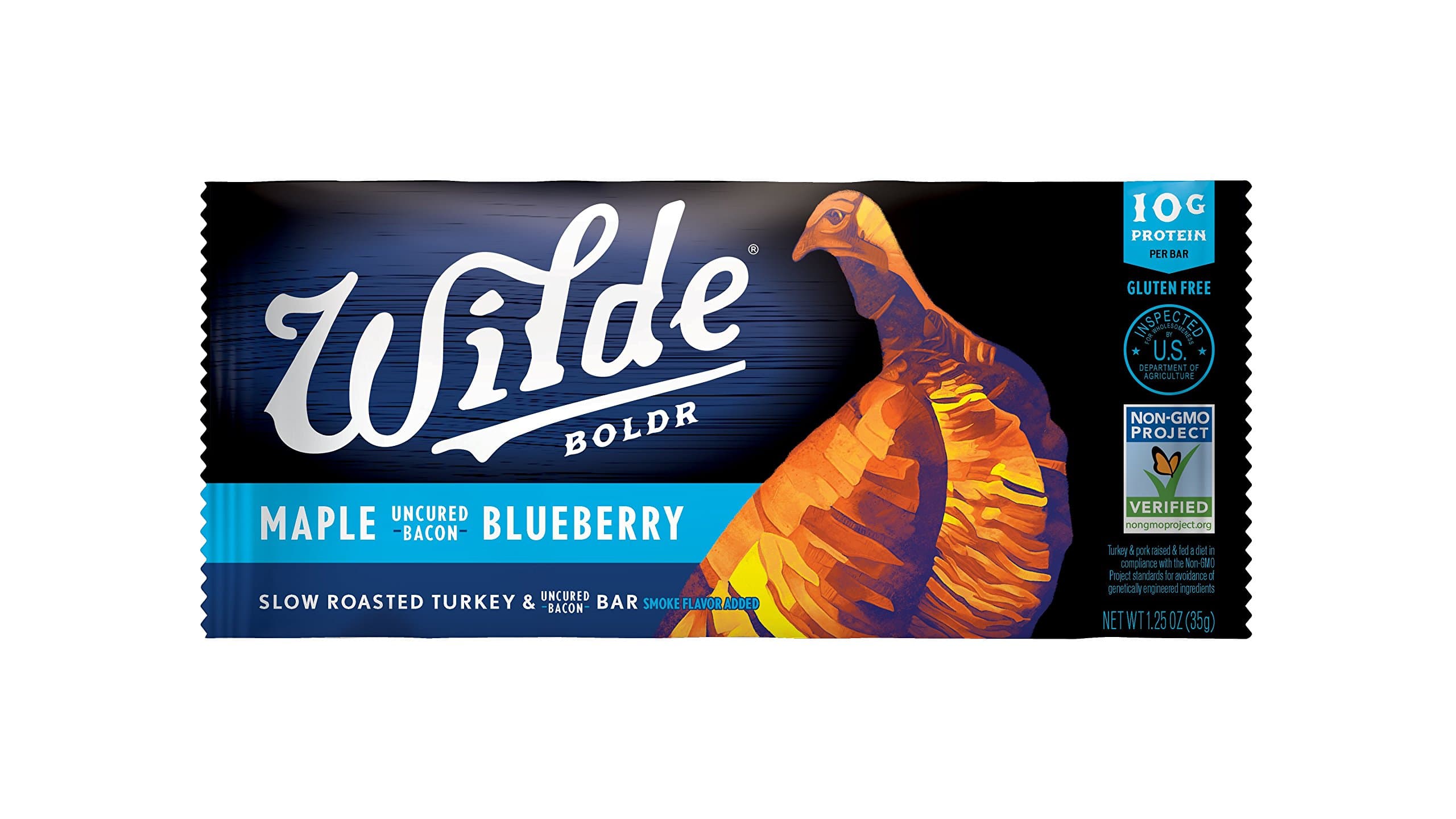 Wilde Brands Premium Lean Meat Snack Bars (15 Bars) (Maple Bacon Blueberry)