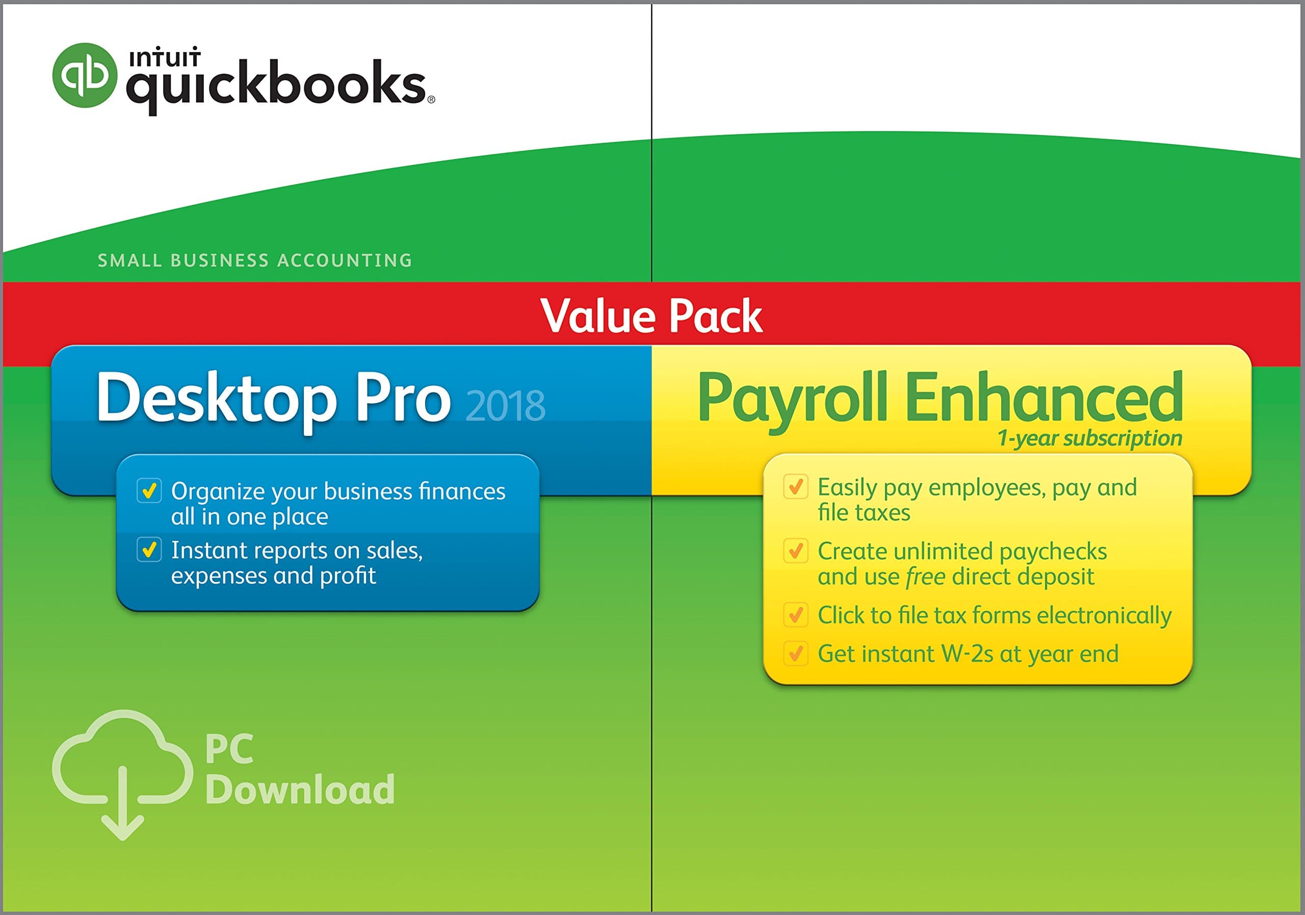 [Old Version] QuickBooks Desktop Pro 2018 with Payroll Enhanced [PC Online Code]