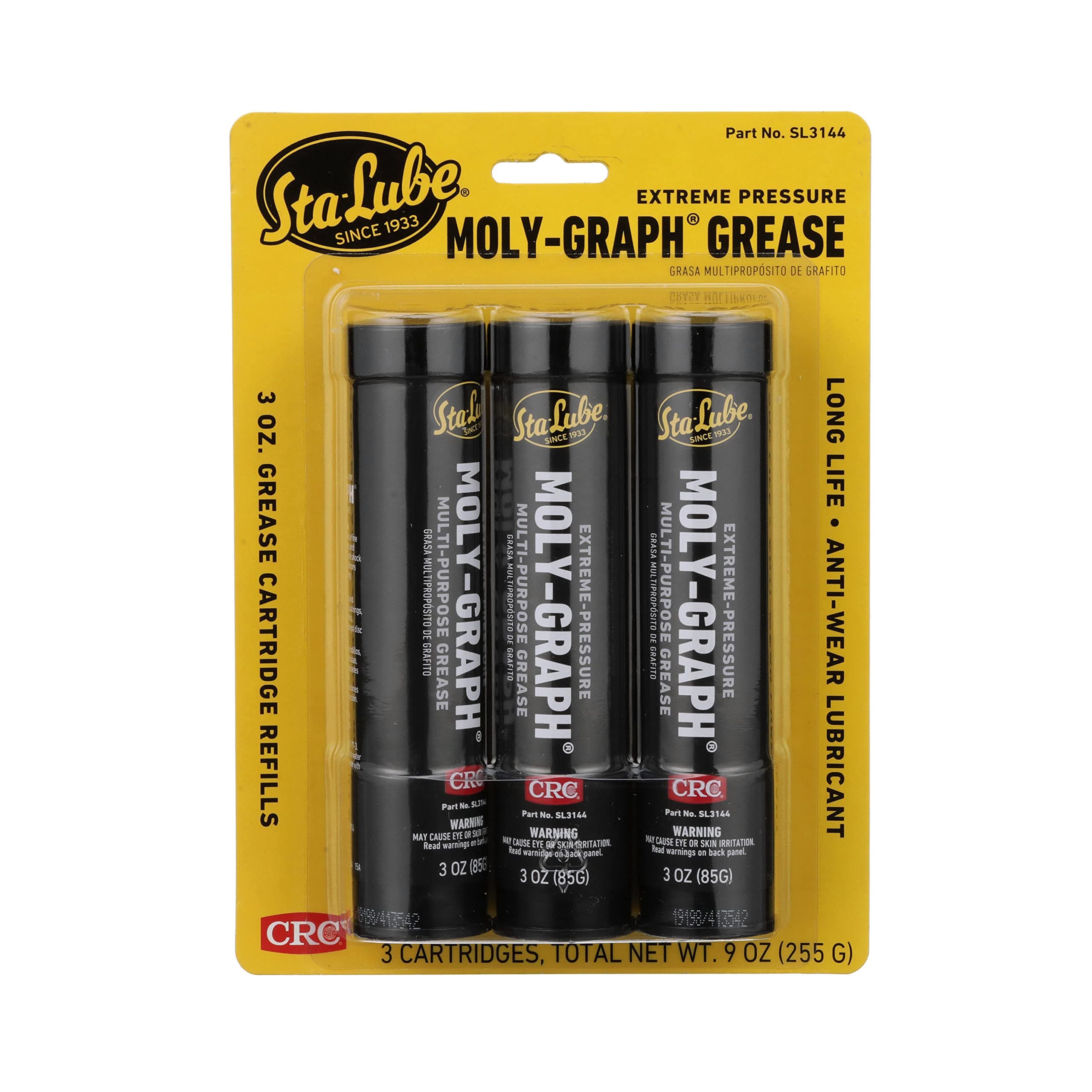 Sta-Lube Moly-Graph Extreme Pressure Multi-Purpose Grease SL3144 - [Pack of 3] 3 Wt Oz., Extreme Pressure, Multi-Purpose Molybdenum and Graphite Grease