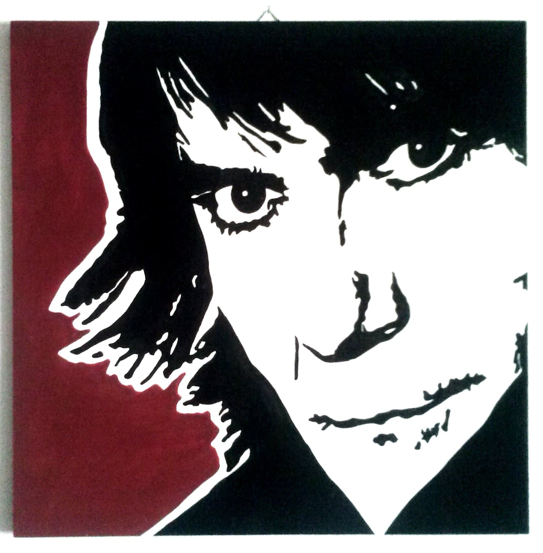 Renato Zero Framework Modern Panel MDF Wood Hand Painted Pop Art (Format 30 x 30 cm)