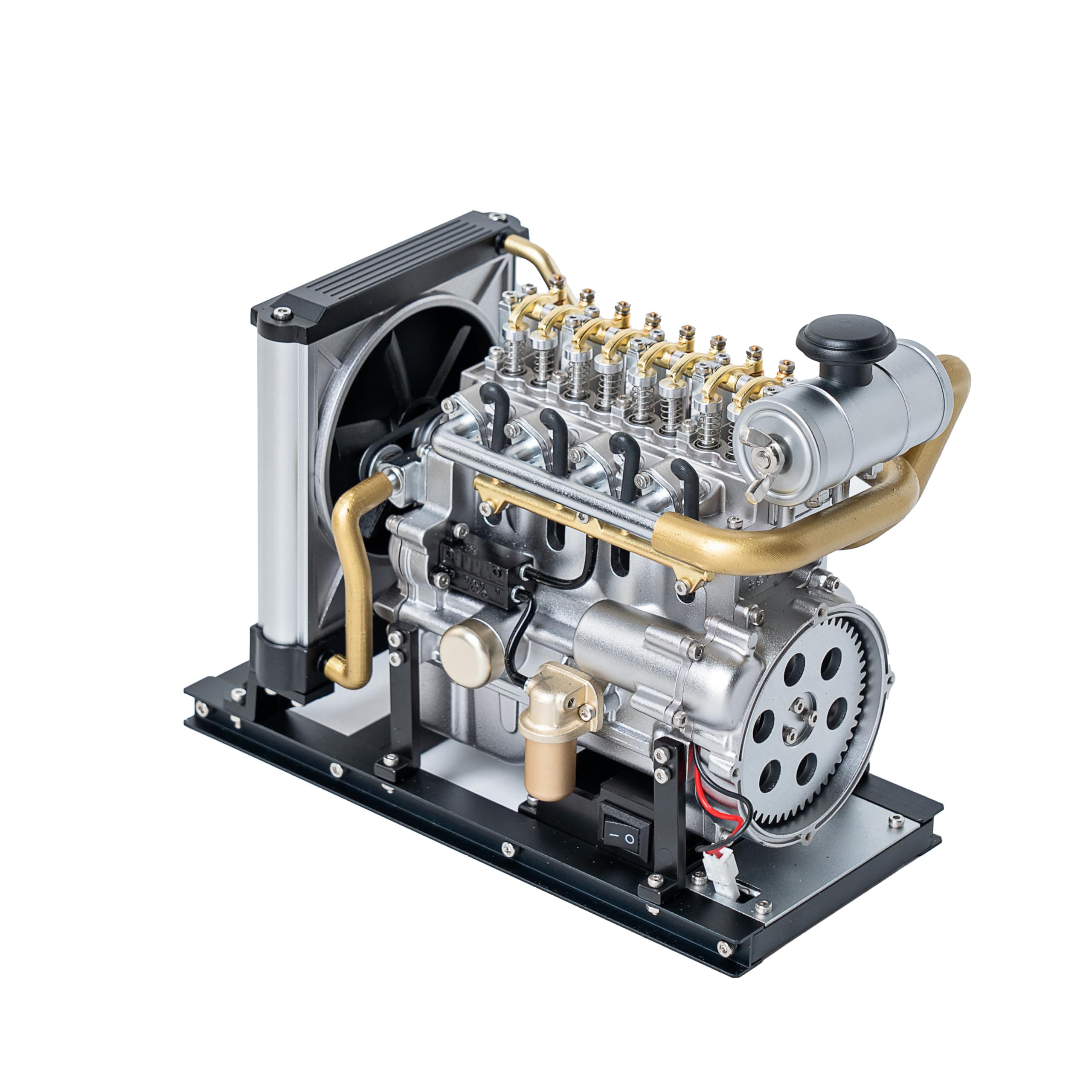 TECHING Mini Diesel Engine Model kit That Runs OHV 4-Cylinder Engine Mechanical Metal Assembly DIY Car Engine Model Kit 300+pcs DM-115