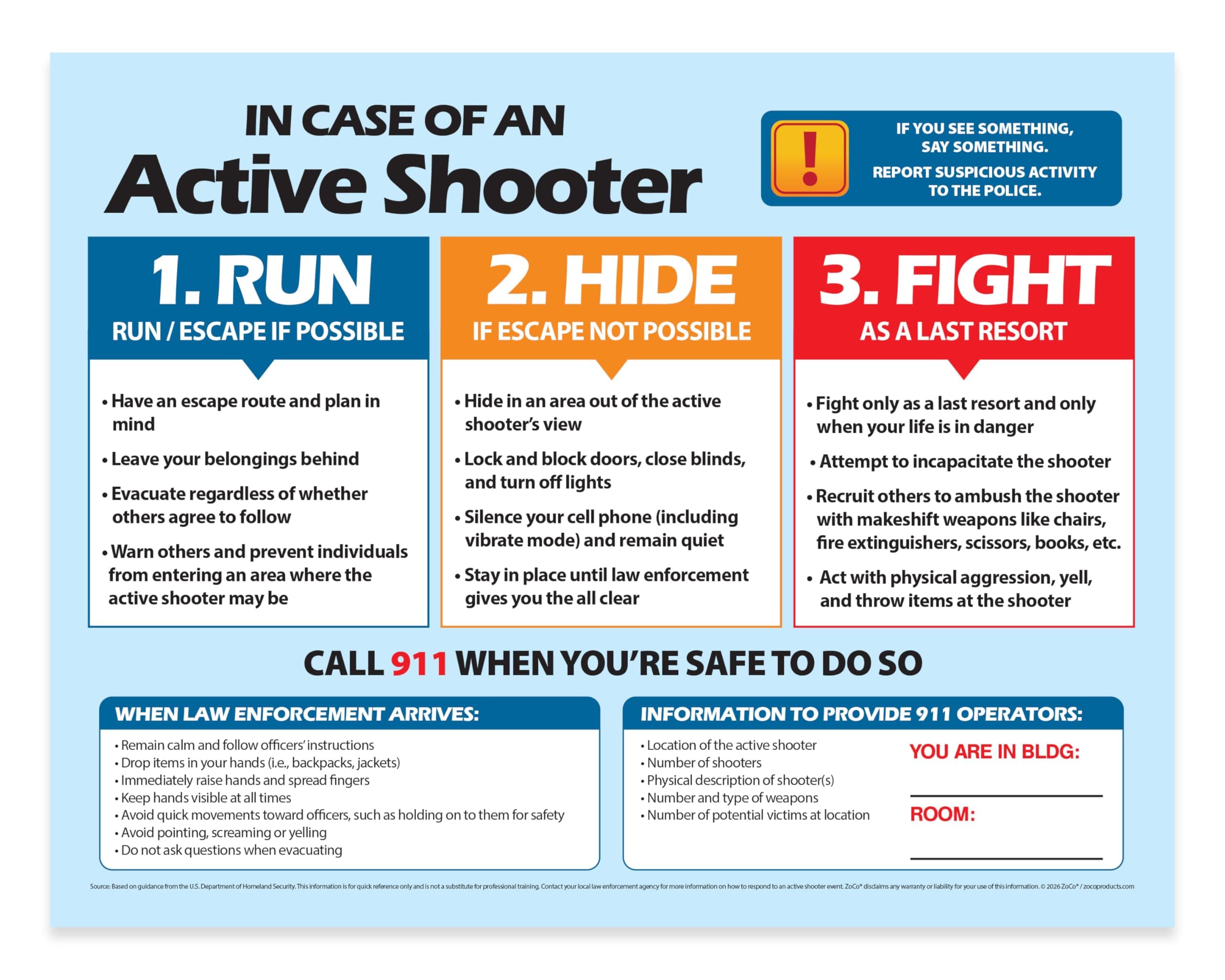 Active Shooter - Run, Hide, Fight Poster