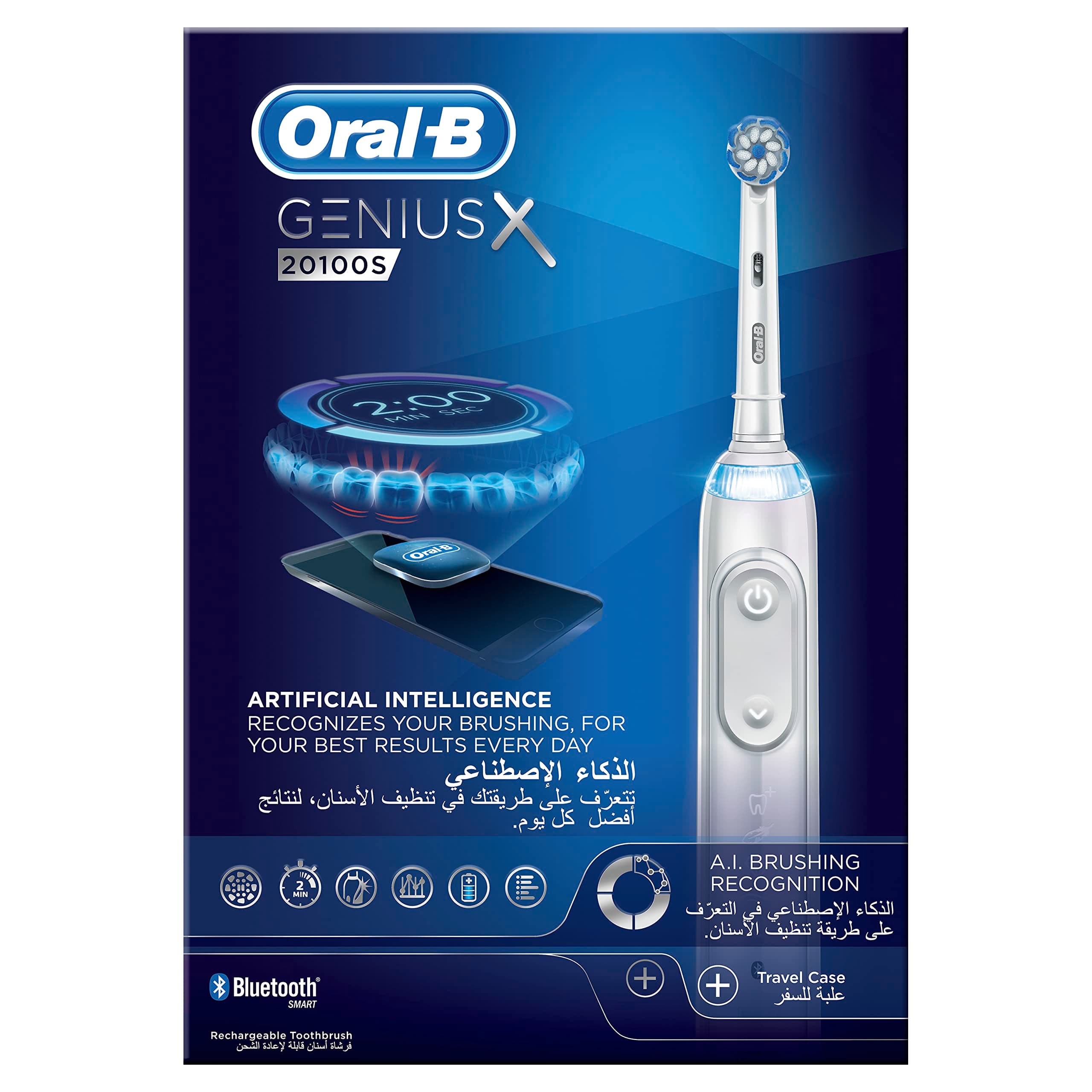 Genius X Electric Toothbrush with Artificial Intelligence, Rechargeable, White Color