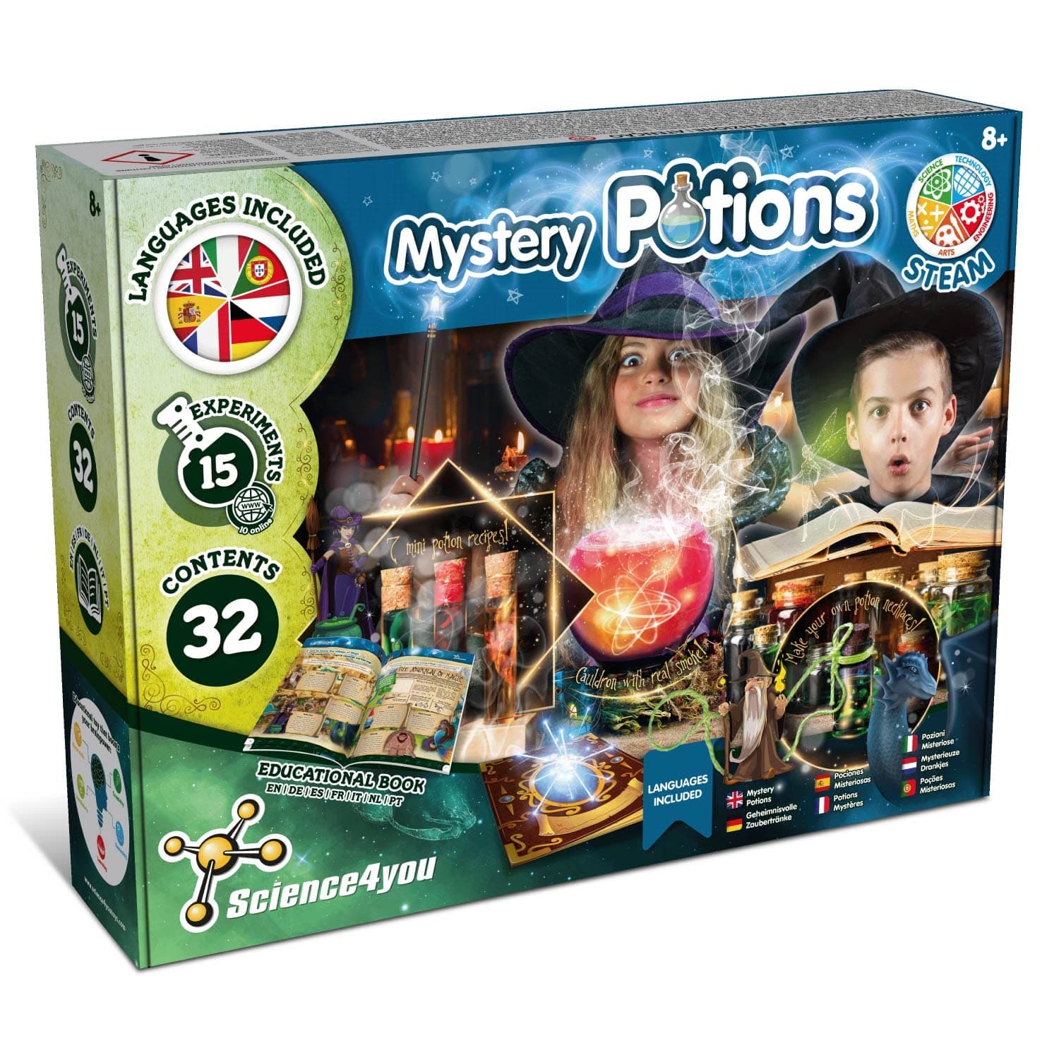 Science4you Magic Potions - Potion Making Kit for Children, Create & Mix your own Magic Potions - Magic Cauldron Toy for Kids Age 7 8 9 10 11 12+ Magic Toy & Crafts Set, Original Gift for Boys & Girls