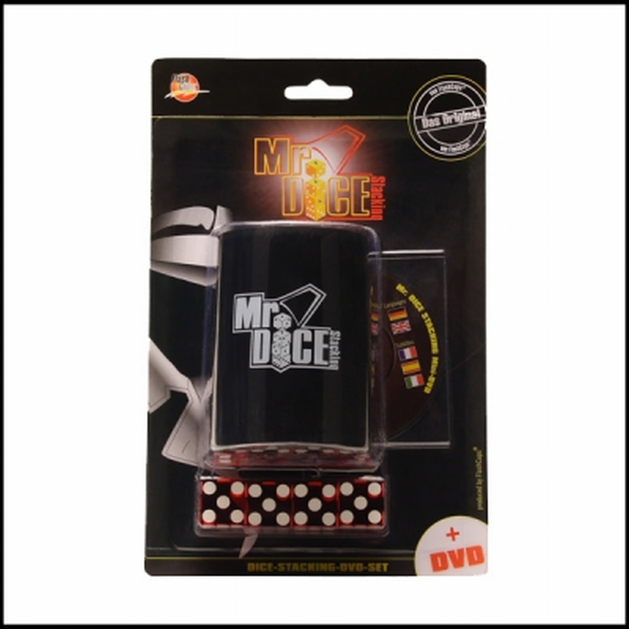 9801, Mr. Dice: Mug with 4 Dice Stacking Cubes, Red Plus DV