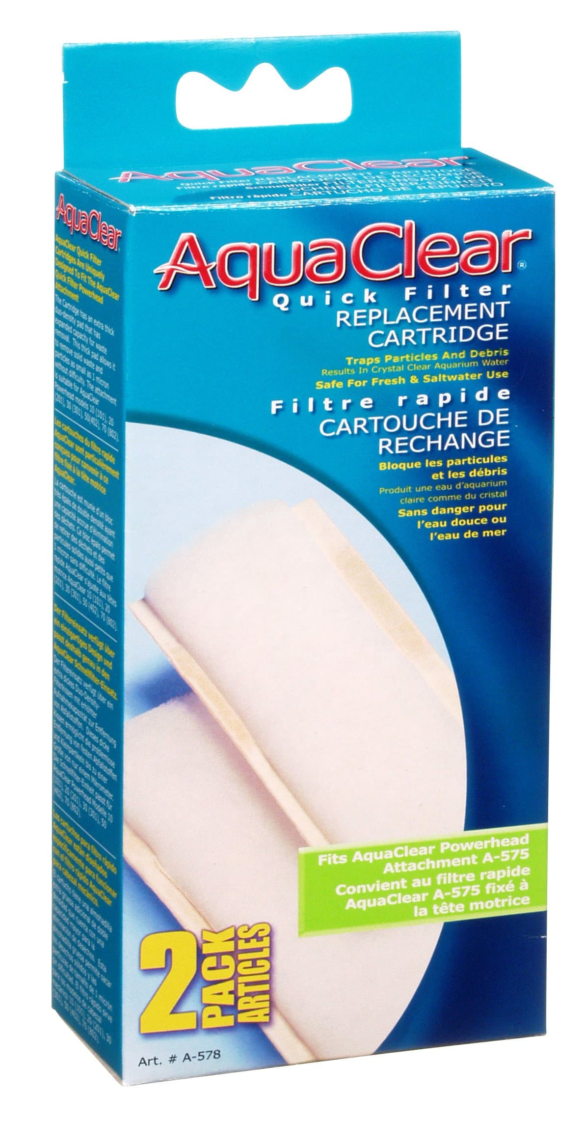 AquaClear Quick Filter Refill Cartridge for AquaClear Quick Filter Powerhead Attachment (A578) - 2-Pack