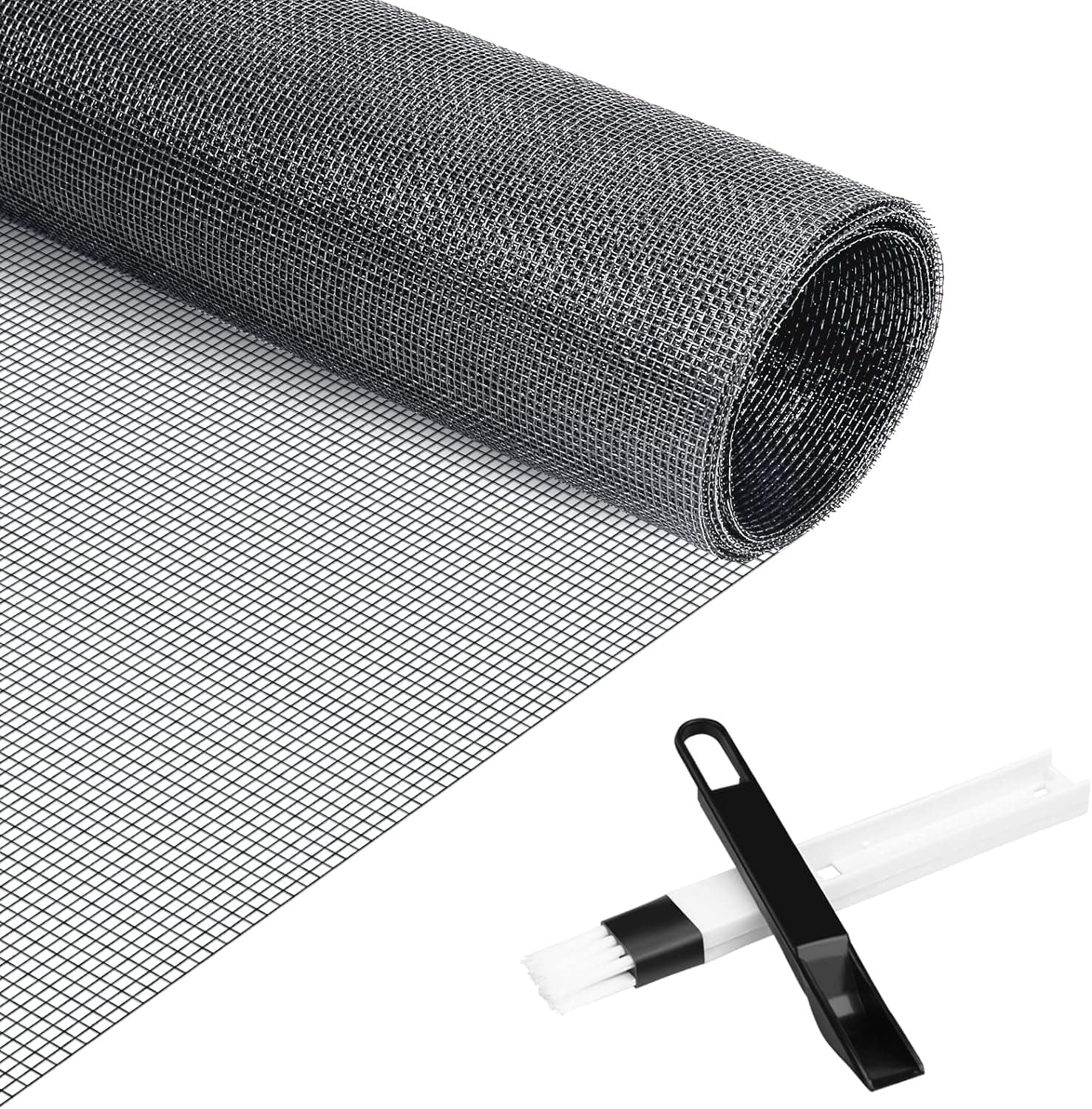 Bro Fly Mosquito Net Stops Fruit Flies, Durable Insect Mesh Screen Netting Roll for Window and Door, High Density DIY Mesh Screen Keep Bug, Bee, Spider, and Winged Insect Out (Grey, 120cm x 250cm)