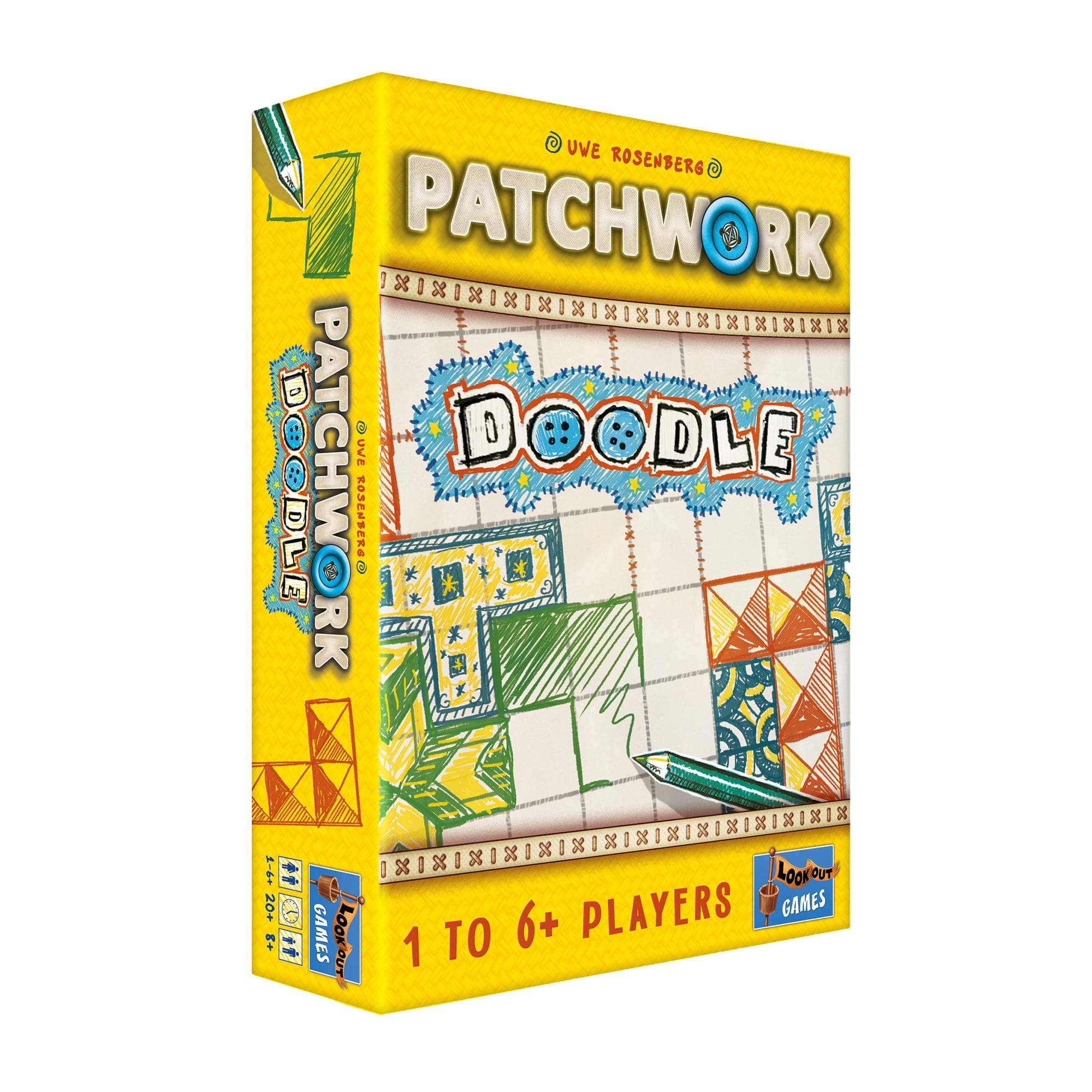 Lookout Patchwork Doodle Board Game - Creative Strategy Game, Puzzle Game, Drawing Game, Family Board Game for Kids & Adults, Ages 8+, 1-6 Players, 20 Minute Playtime, Made Games