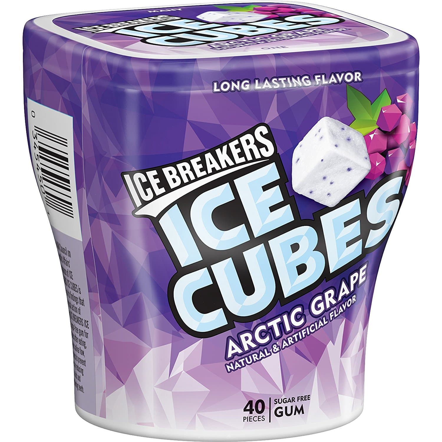 ICE BREAKERS ICE Cubes Sugar Free Arctic Grape Gum, 3.24 Ounce