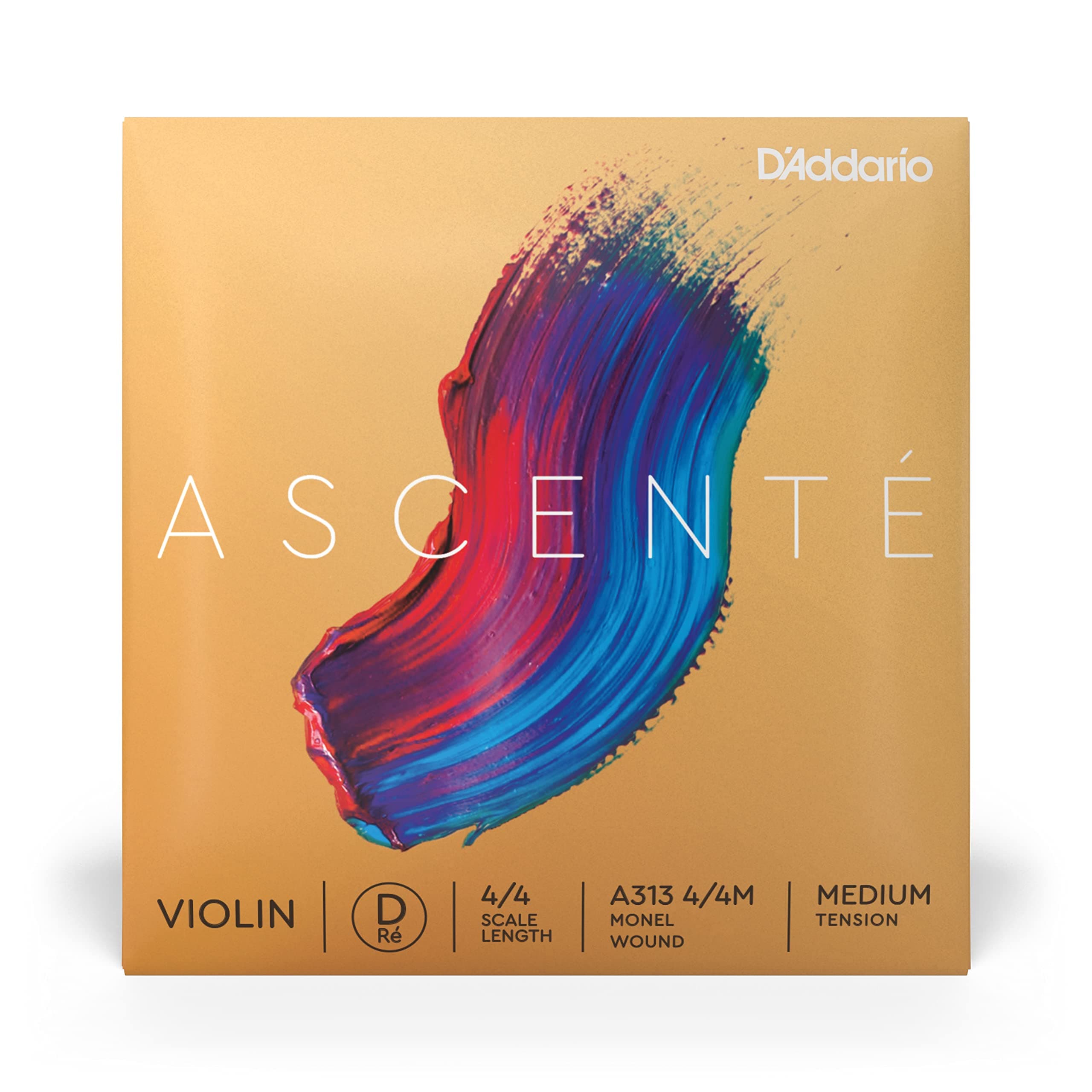Ascenté Violin D String, 4/4 Scale, Medium Tension