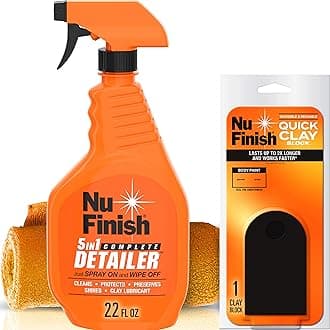 Nu Finish Quick Clay Car Kit with Clay Block, 5-in-1 Detailer and Cloth (3 Items)