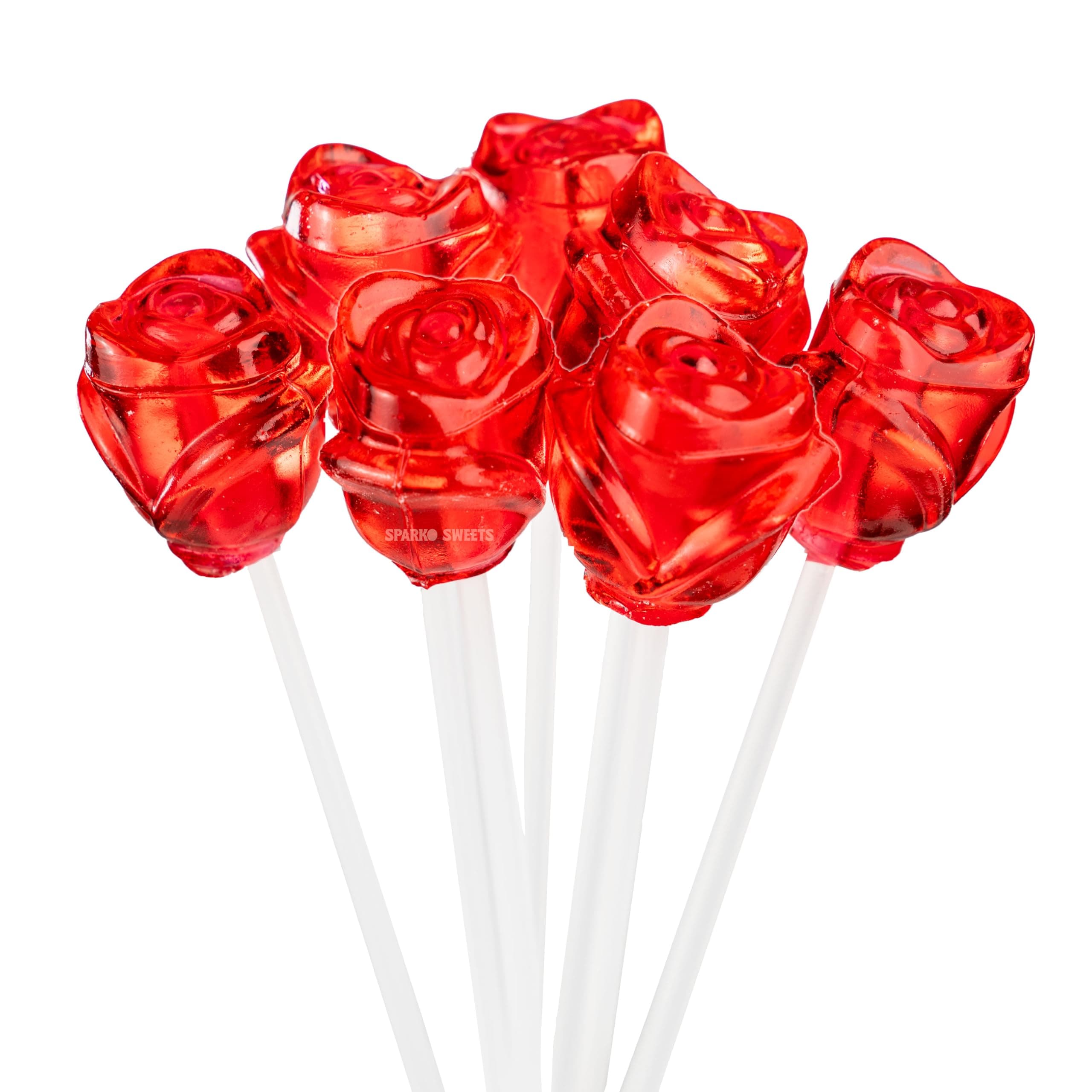- Sparko Sweets Twinkle Pops Lollipop, Red Rose 3D Shape (Pack of 90 Lollipops), 11 inch Long Lollipop, Handcrafted in USA, Cherry Flavor, 5 lbs, Ideal for Valentines Day and Weddings
