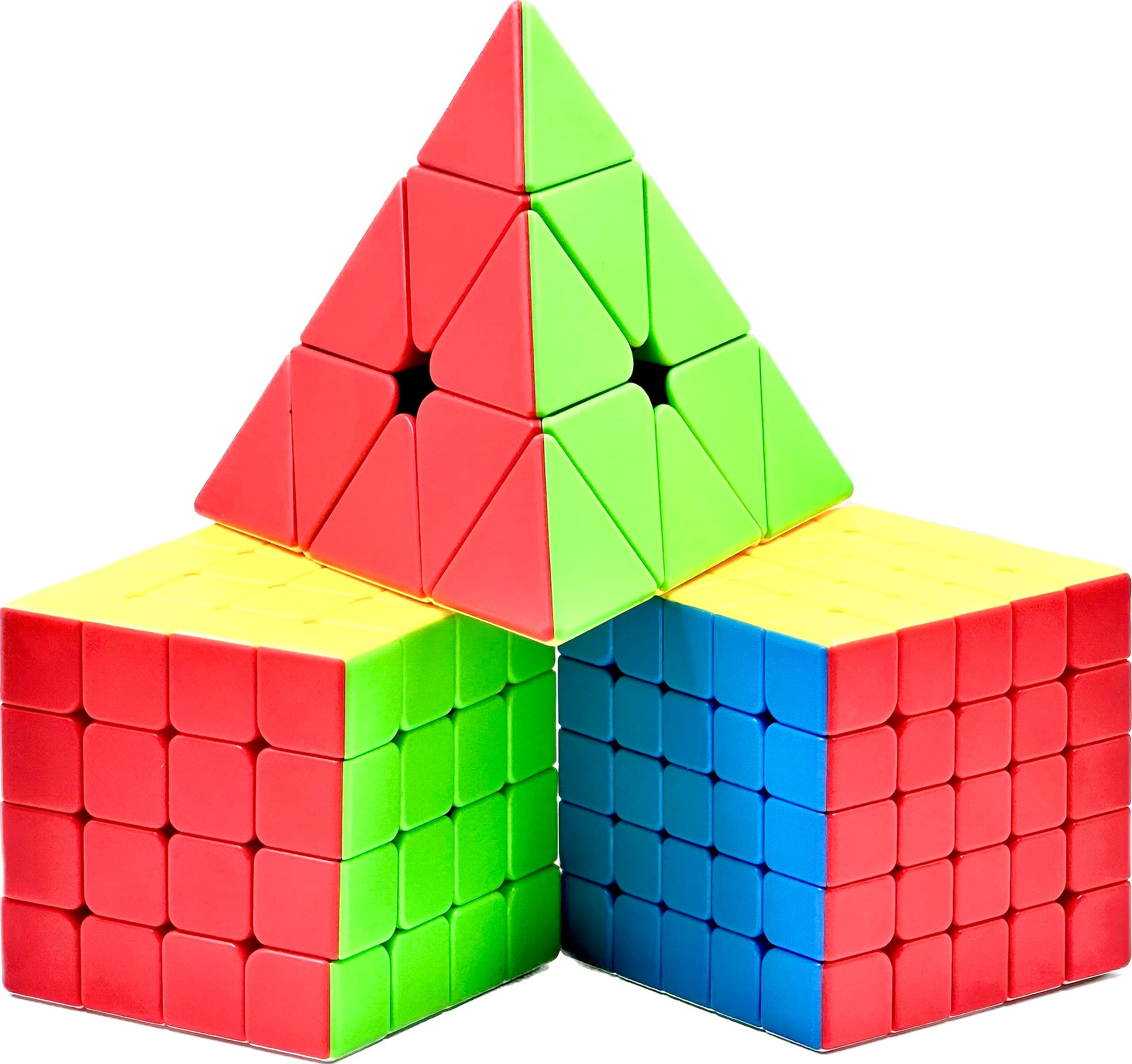Speed Cube Combo Set 4X4 5X5 and Pyraminx Pyramid Triangle Puzzle Cubic Bundle Toy Game