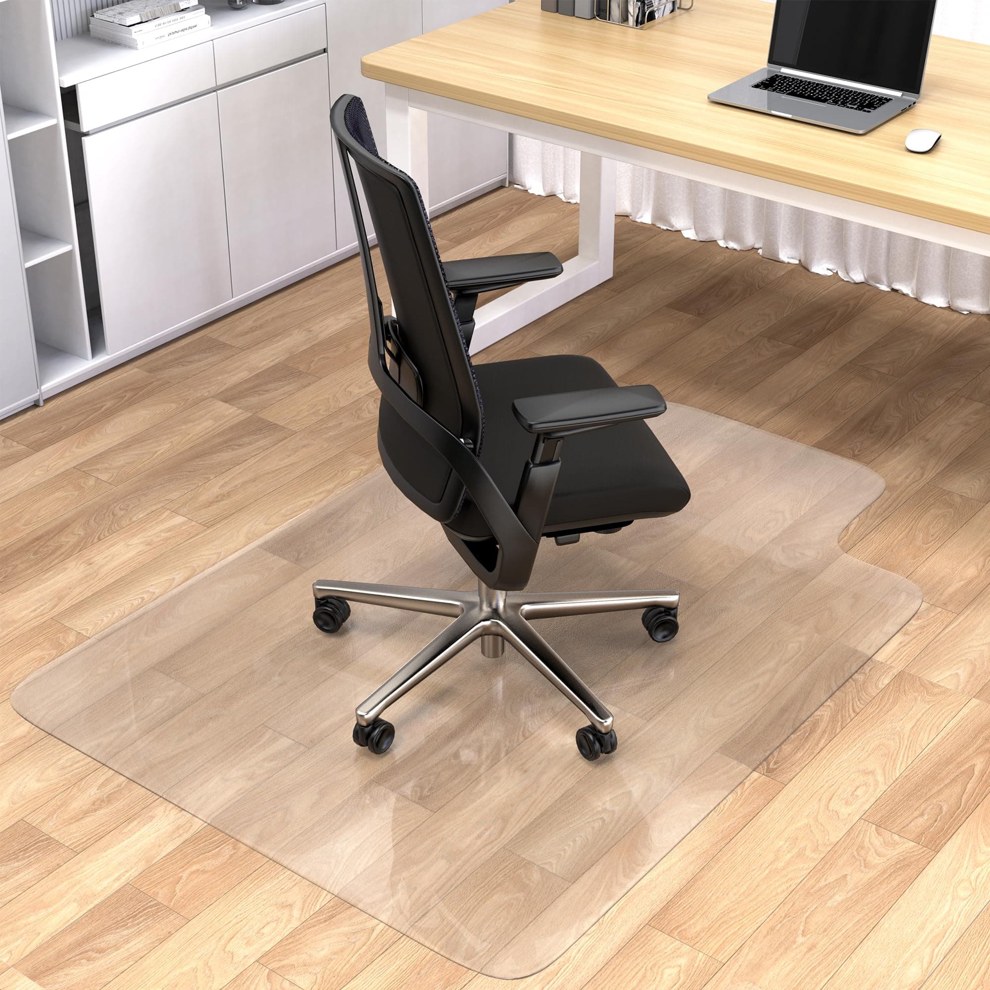Office Chair Mat for Hardwood Floor, 36"x48" Clear Desk Chair Mat Easy Glide for Rolling Chair, Heavy Duty Vinyl Floor Protector Mat for Home or Office, Easy Clean and Flat Without Curling