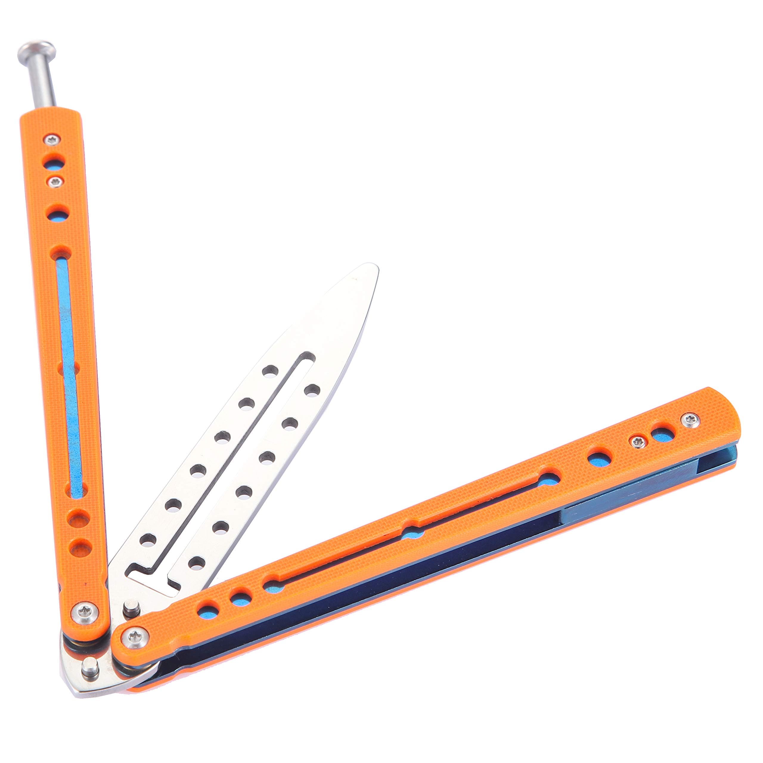 N/H CSGO G10 Titanium material Game Folding Practice Tools Training trainer Tool Portable Safe Durable Realistic Practice Tool No Edge Blade with Hole Orange