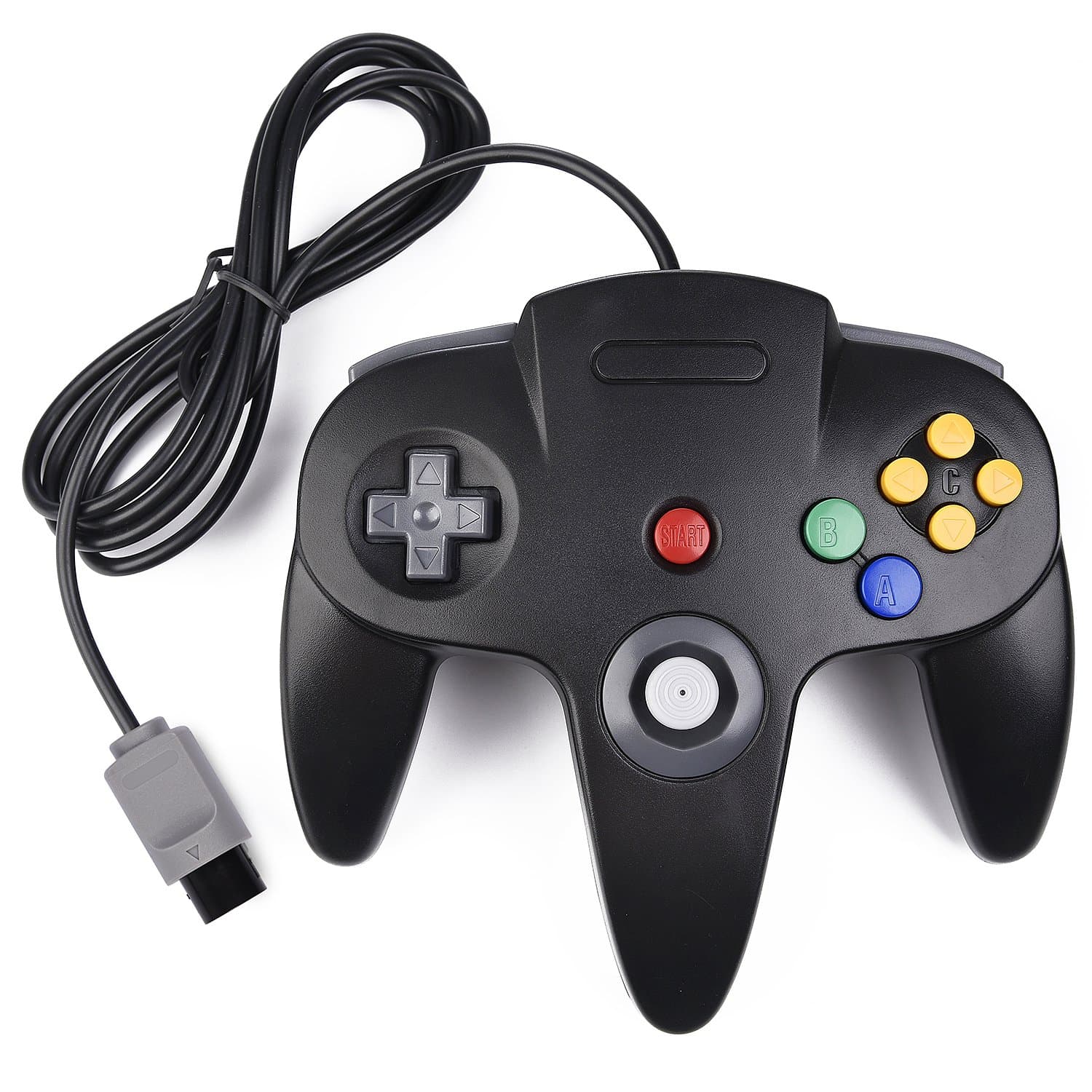 miadore N64 Classic Controller, Retro N64 64-bit Remote Gamepad Joystick for N64 Console Video Game System(Black)