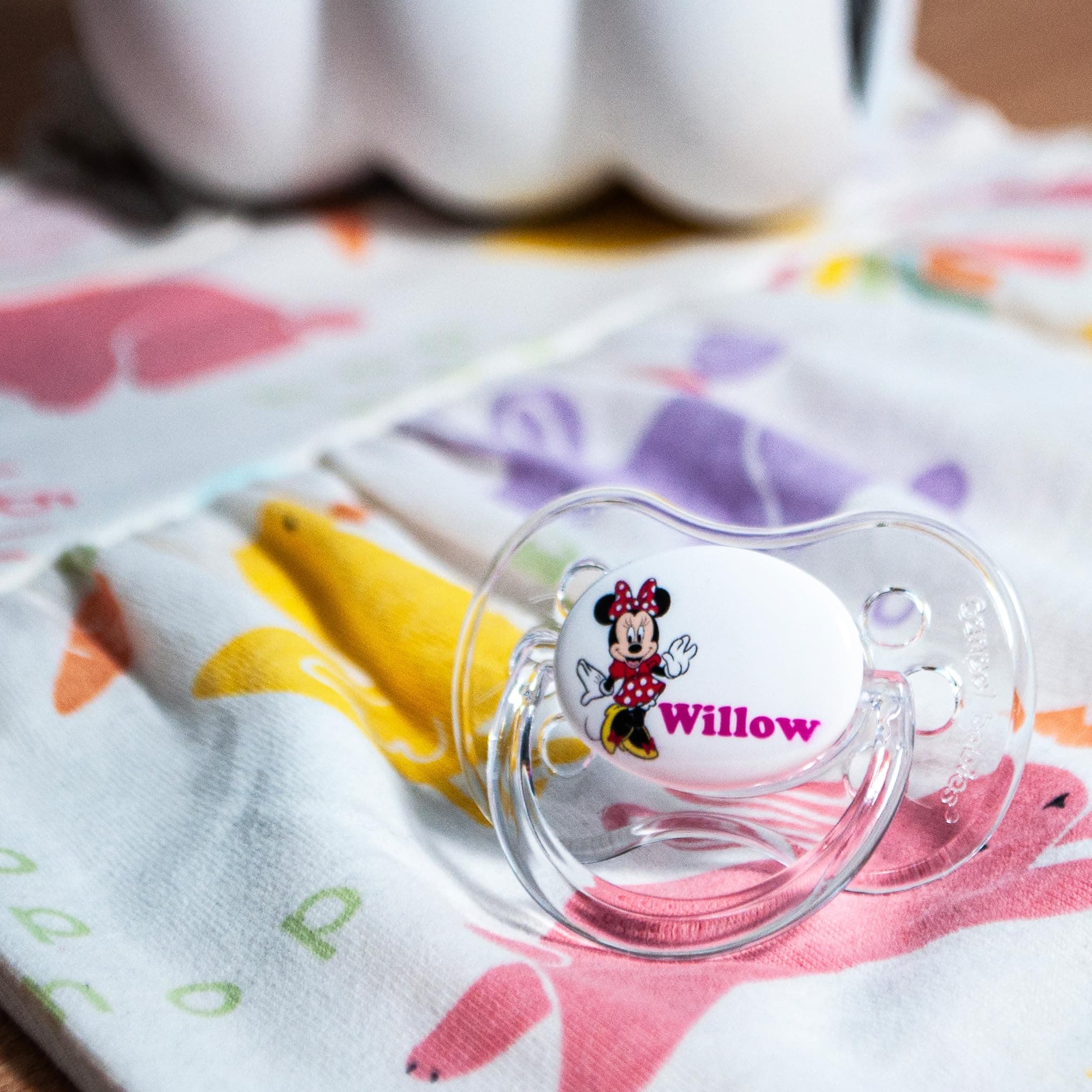 *2-Pack* FUNKY DUMMY Personalised Dummy Pacifier Soother, All TEATS Sizes & Colours, Mouse Girl