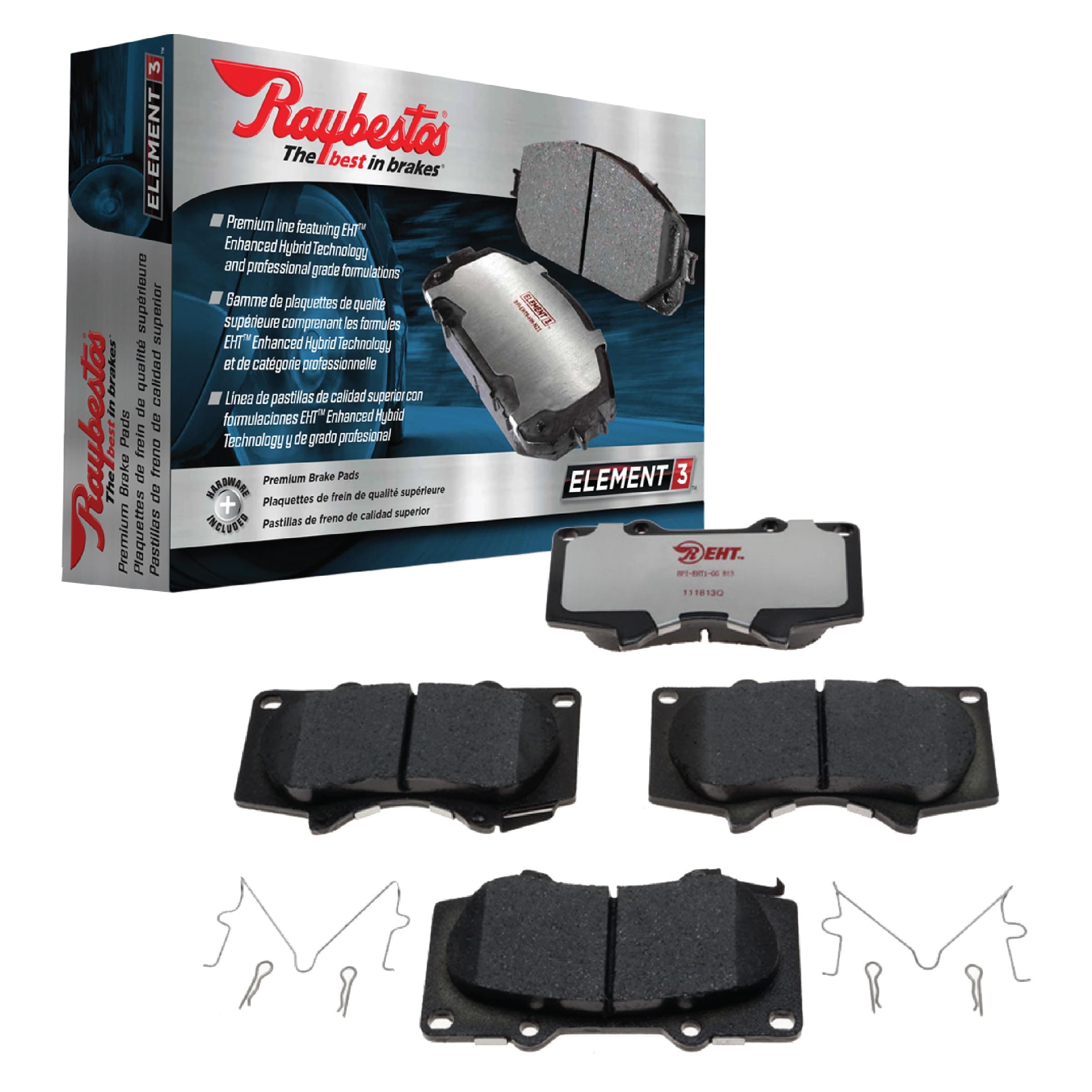 Raybestos Premium Element3 EHT™ Replacement Rear Brake Pad Set for Select Ford Edge/Escape/Fusion & Lincoln Continental/MKC/MKX/MKZ/Nautilus Model Years (EHT1665H)