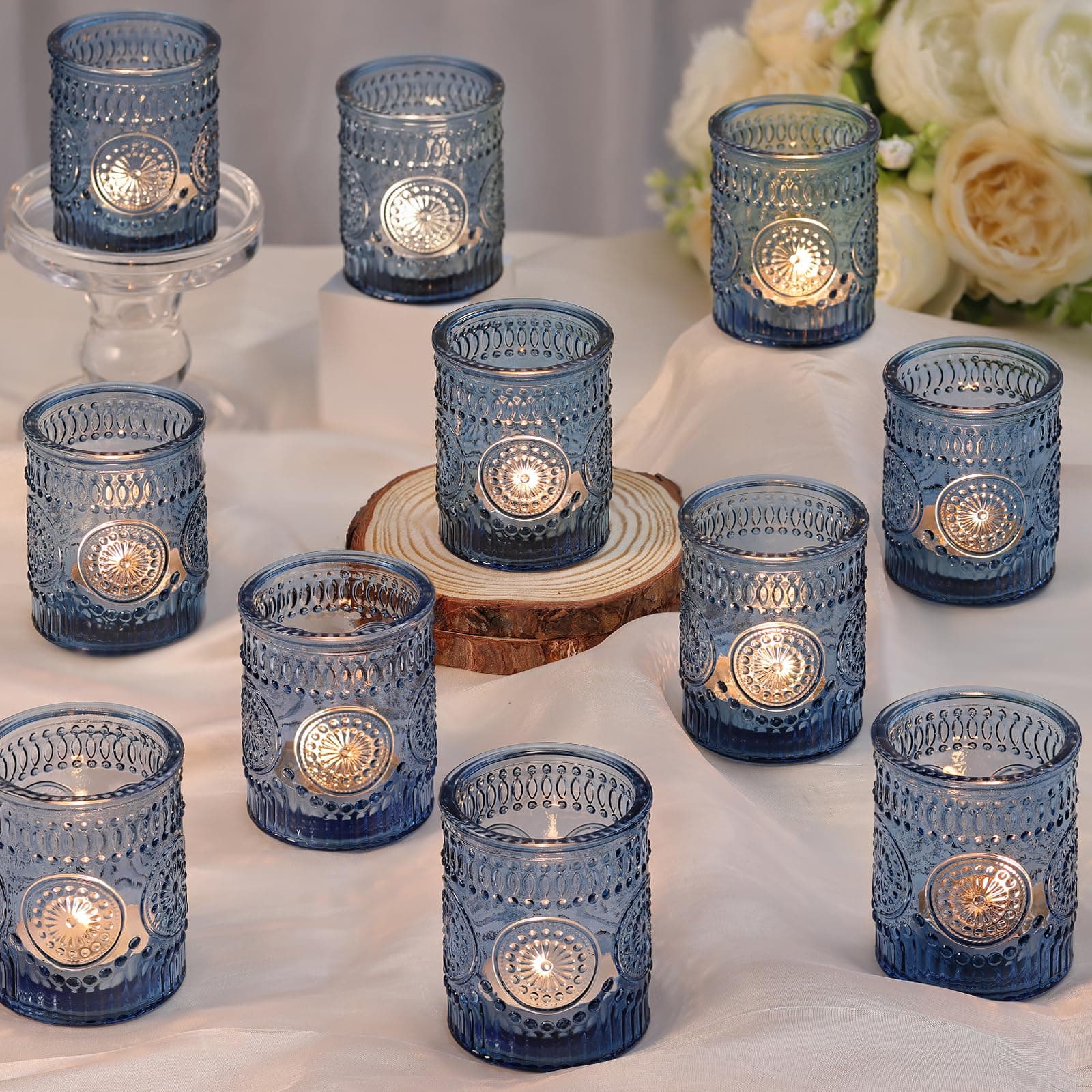DARJEN Blue Sunflower Candle Holders
