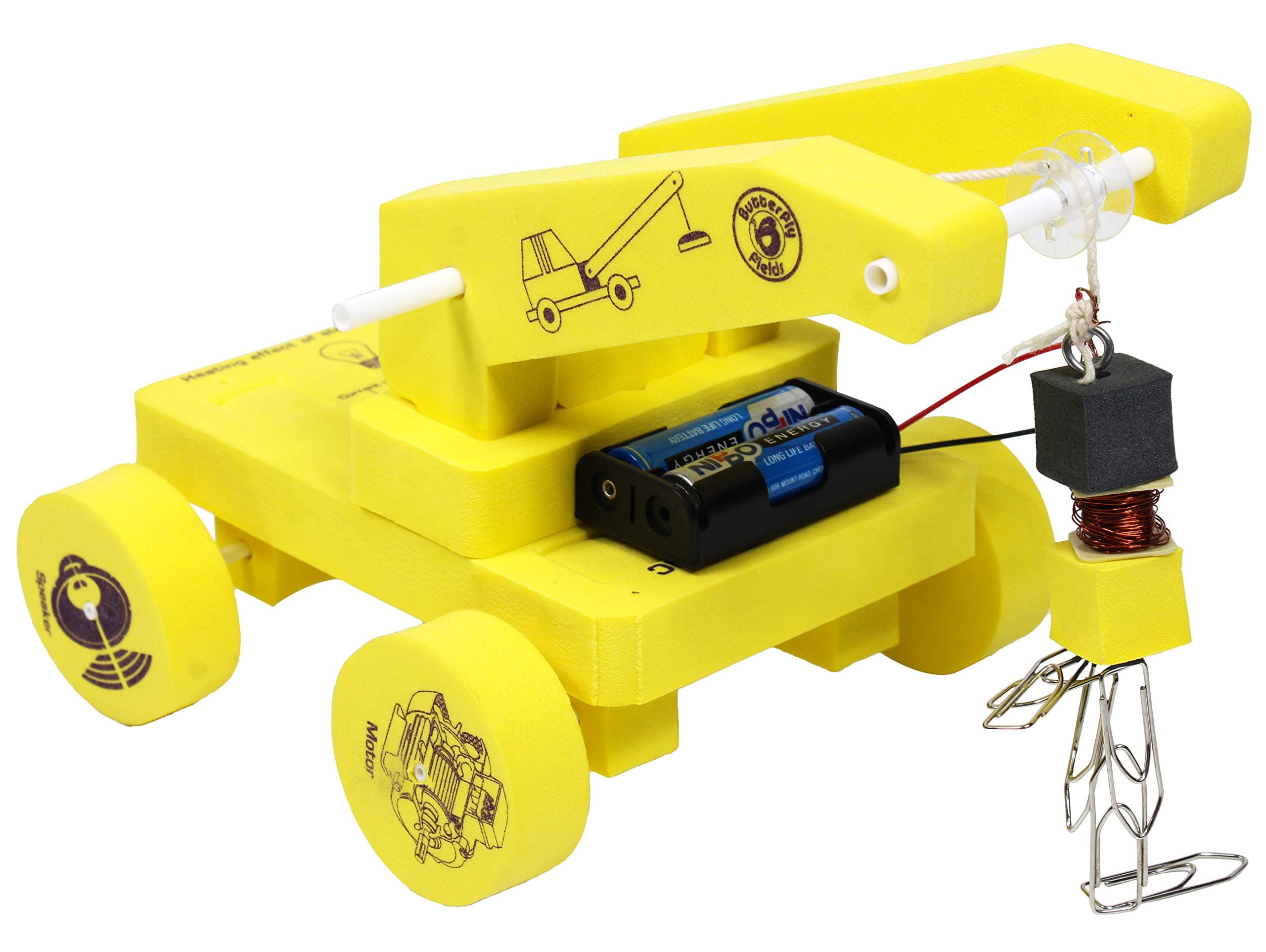 Butterflyfields DIY Electro-Magnetic Crane, Physics, Science Project Kit for Grade 7 Kids (11+ Years, Multicolor)