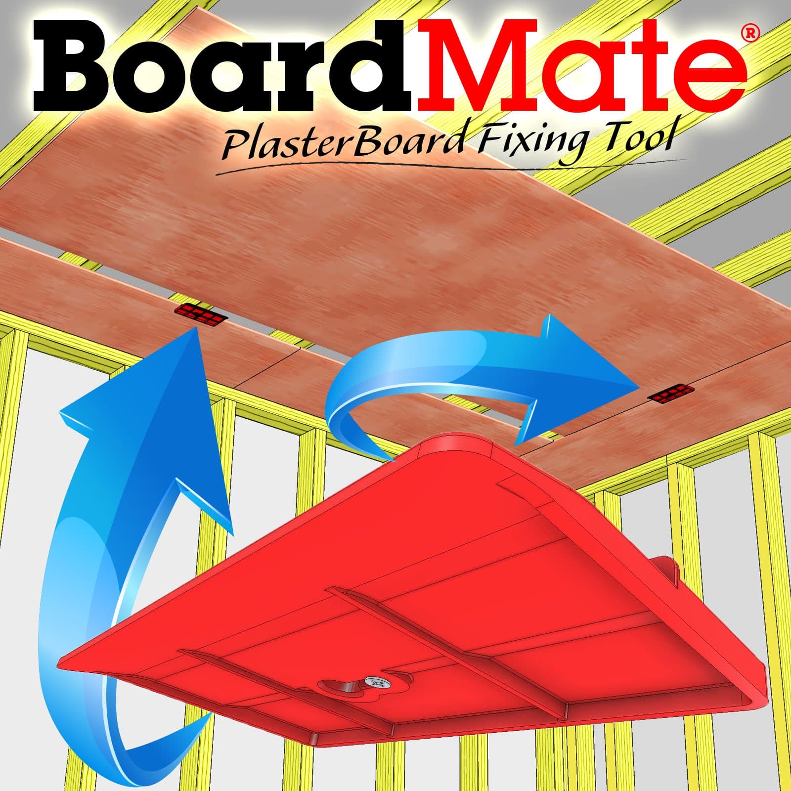 Drywall Fitting Tool, Supports The Board in Place While Installing (1 Set - 2 BoardMates)