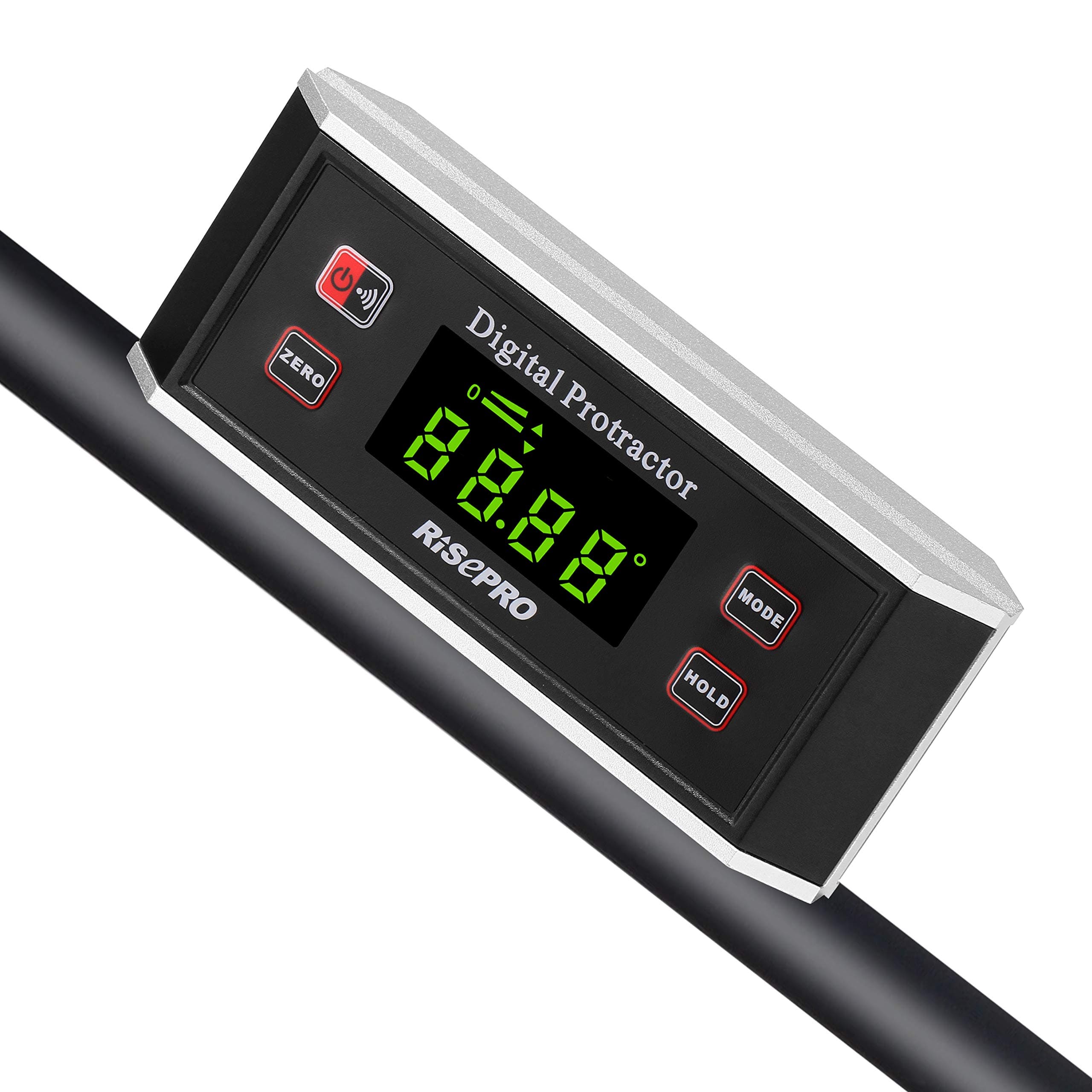 Backlight 82413b and Inclinometer, Digital Protractor Angle Finda Level Tilting Magnetic V-Groove 0-360 Degree Black