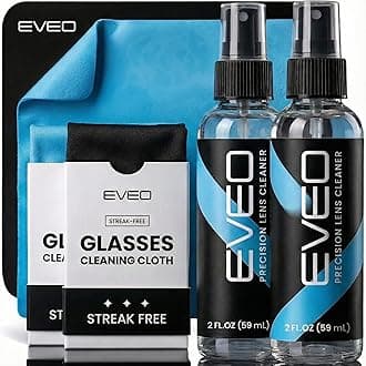 Glasses Cleaner Spray - Eyeglass Cleaner Lens Cleaner No Streaks Technology & Microfiber Cleaning Cloth - Glasses Cleaning Kit, Eye Glass Cleaners Spray - Screen & Eye Glasses Kit - 2 Pack