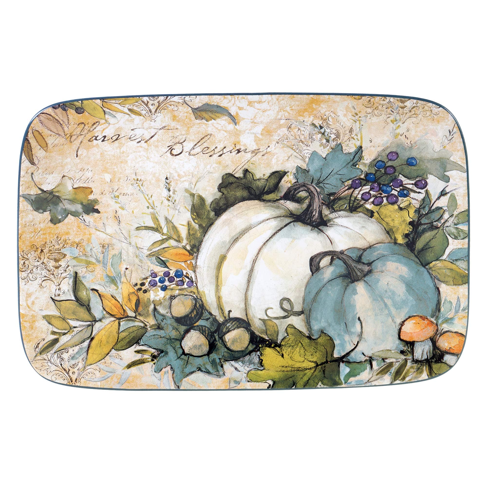 Harvest Gatherings Rectangular Platter, 14"X 10", Multicolor, Large