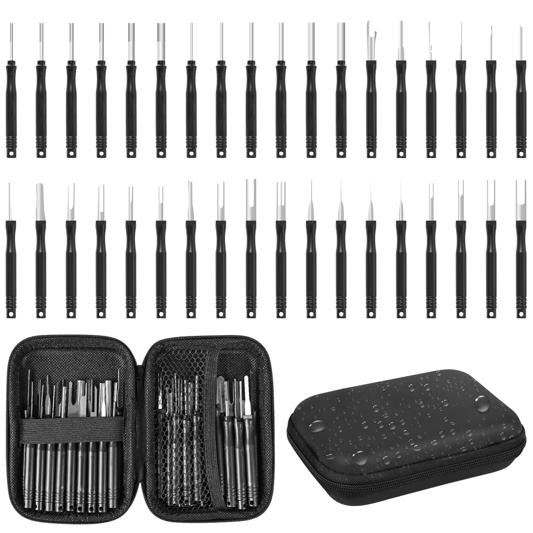 36 PCS Terminal Removal Tool Kit, Upgraded Pin Extractor Tool, Terminal Ejector Kit, Electrical Wire Connector Pin Removal Tool Kit with a Protective Bag for Car Automotive Most Connector Terminal