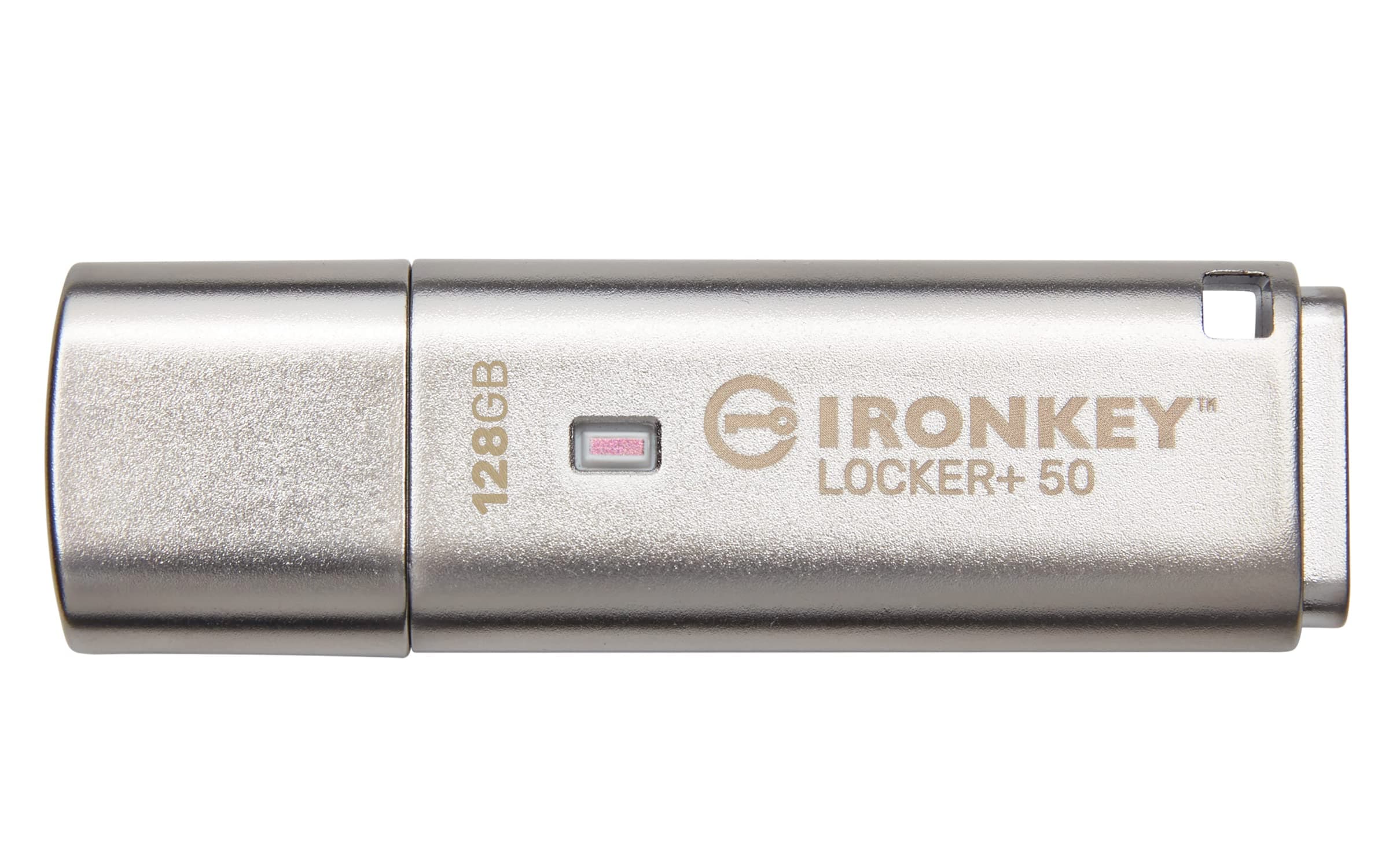 Ironkey Locker+ 50 128GB Encrypted USB Flash Drive | USB 3.2 Gen 1 | XTS-AES Protection | Multi-Password Security Options | Automatic Cloud Backup | Metal Casing | IKLP50/128GB
