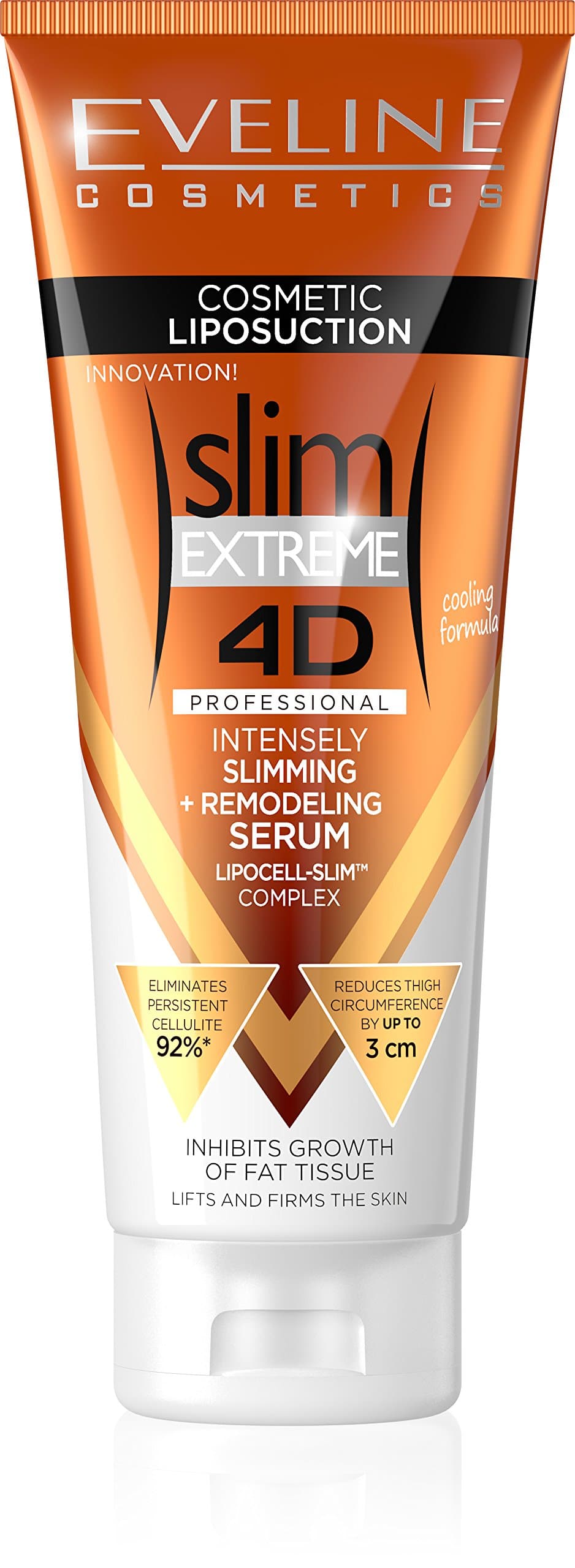 Eveline Slim Extreme 4D Lipo‑Suction Slim Plus Serum 250ml | Intensely Slimming & Remodeling Body Serum | Firms Skin & Smooths Uneven Texture | Daily Use