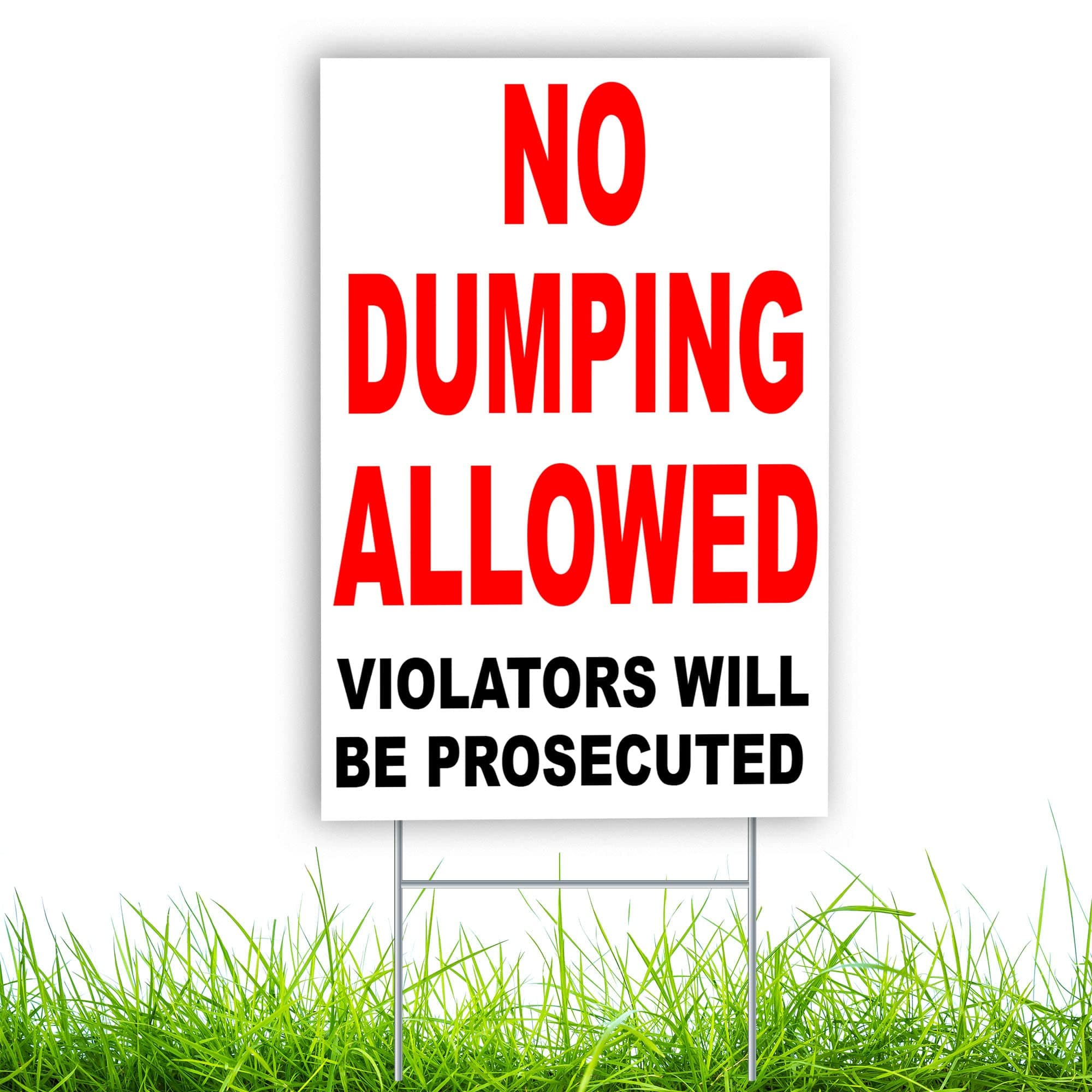 No Dumping Sign with Stake