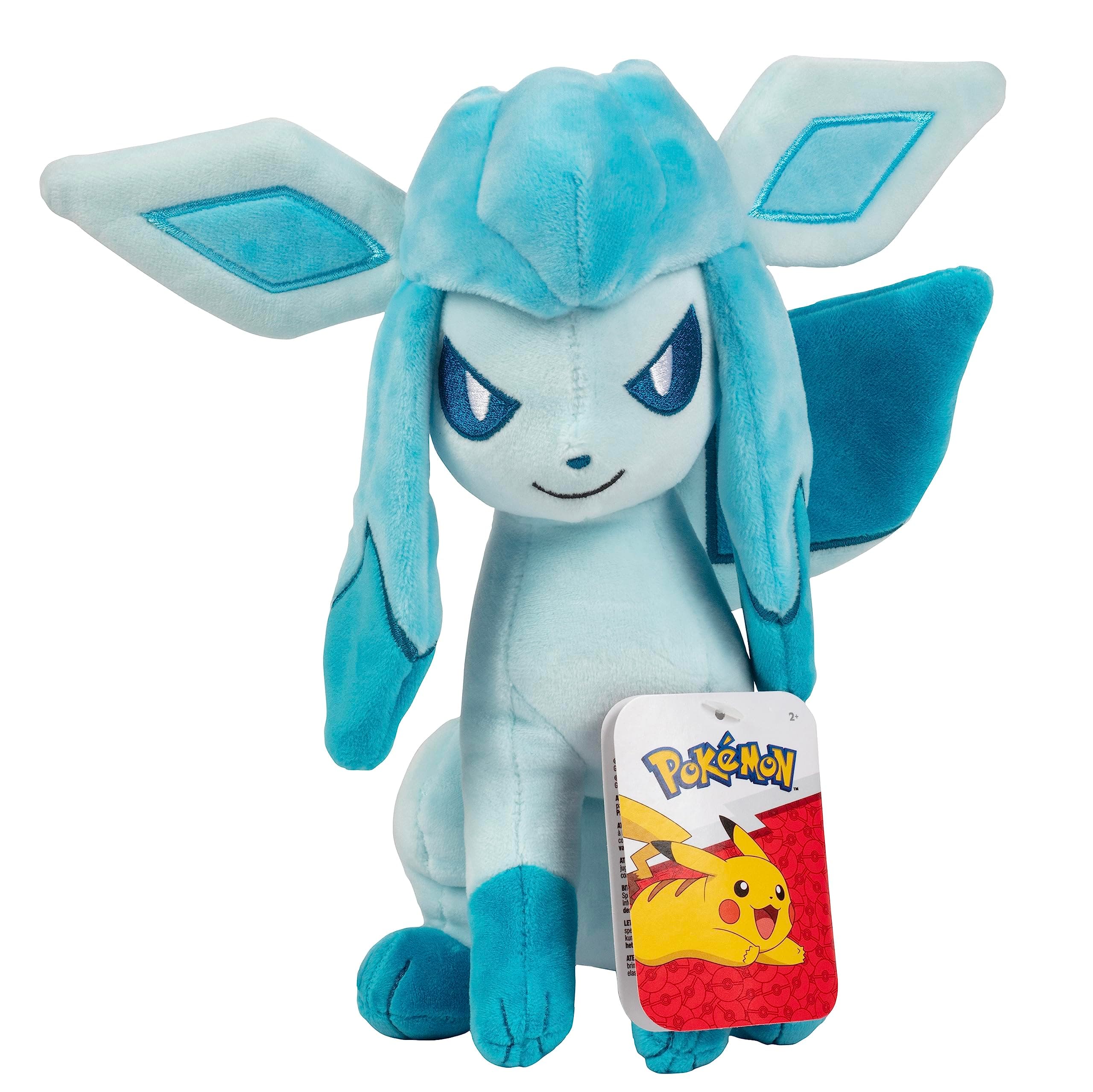 Pokémon 8" Glaceon Plush - Officially Licensed - Eevee Evolution Figure - Authentic Soft Stuffed Animal Toy - Gift for Kids, Boys, Girls - 2+