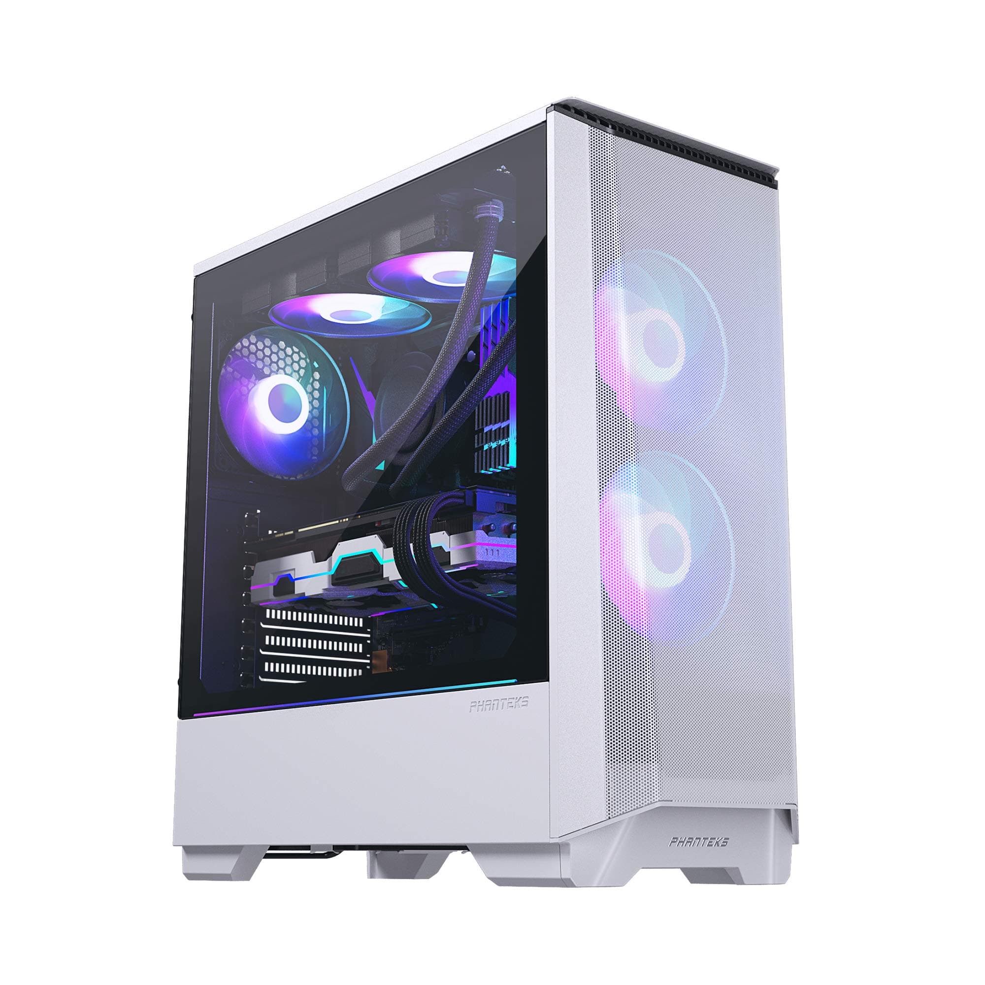 Phanteks Eclipse P360 Air Mid Tower Computer Case/Gaming Cabinet - White | Support E-ATX, ATX, Micro- ATX, Mini-ITX | Pre-Installed 2 x 120 D-RGB PWM Fans in Front - ‎PH-EC360ATG_DWT01