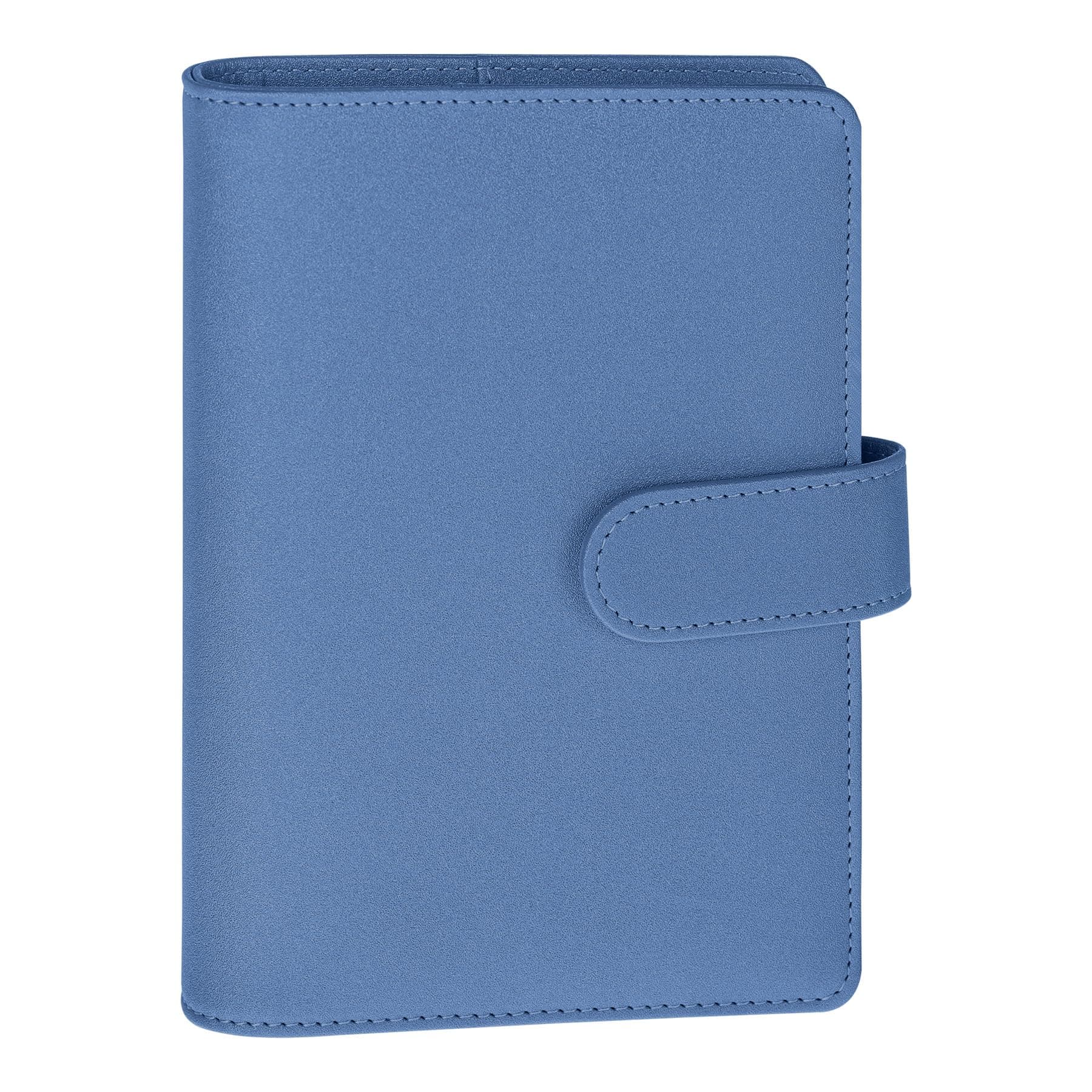 Antner A6 Notebook Binder Refillable 6 Ring Budget Binder Cover for A6 Refill Paper, PU Leather A6 Binder Loose Leaf Personal Planner Organizer Binder Cover with Magnetic Buckle, Glitter Blue