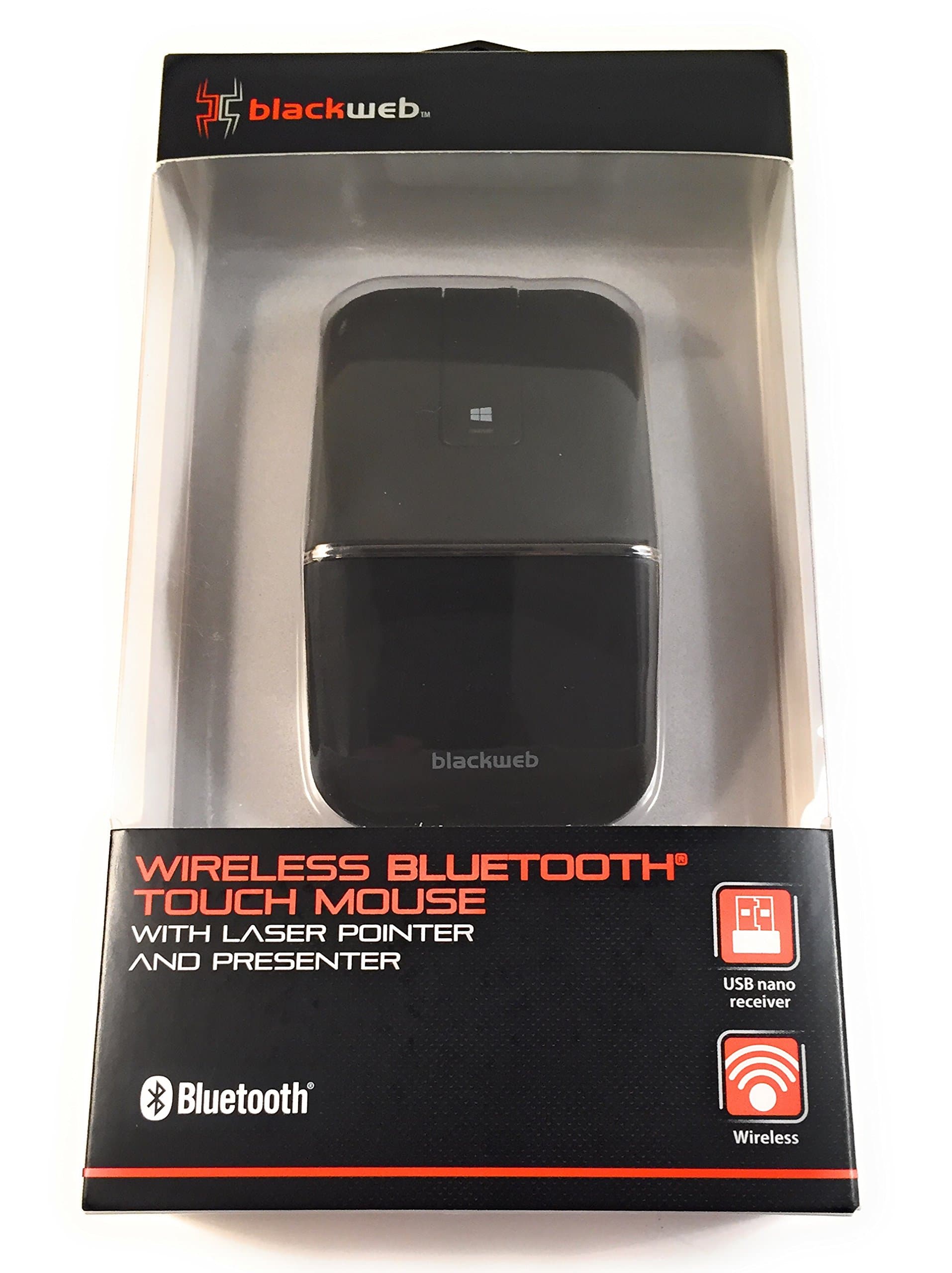 Blackweb New Wireless Bluetooth Mouse Laser Pointer Ultra Slim Foldable Presenter