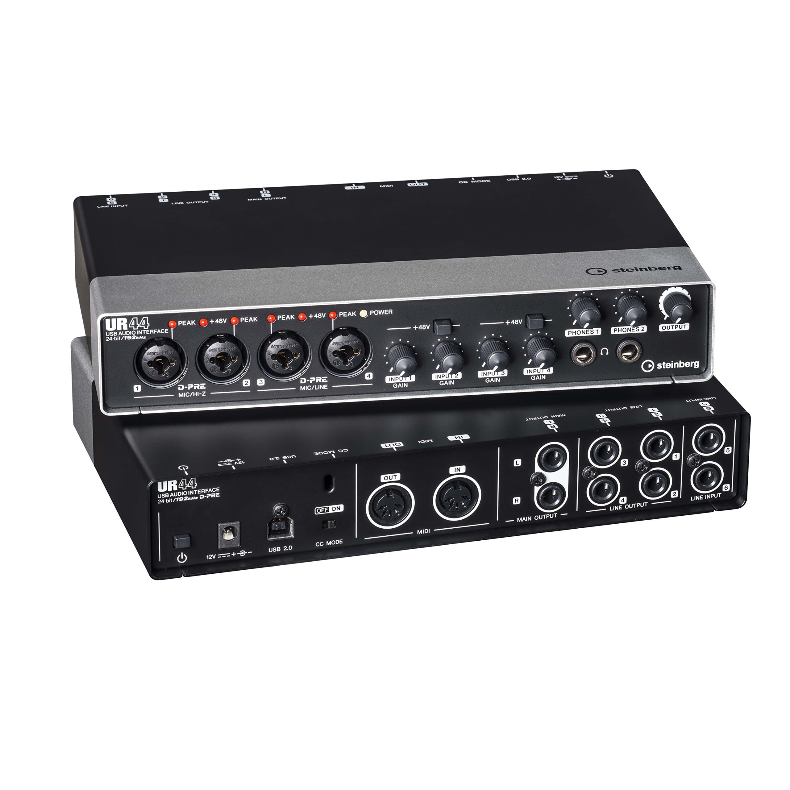 Steinberg UR44 USB 2.0 Audio Interface with 4X D-PREs, 24-bit/192 kHz Support and MIDI I/O