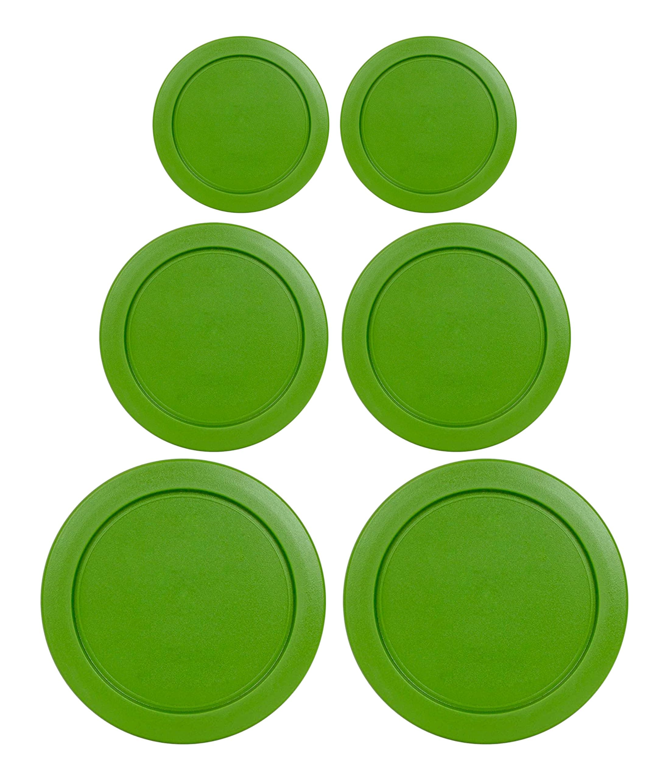 Replacement Lids for Pyrex Containers (2) 2-Cup (2) 4-Cup (2) 7-Cup (Green)