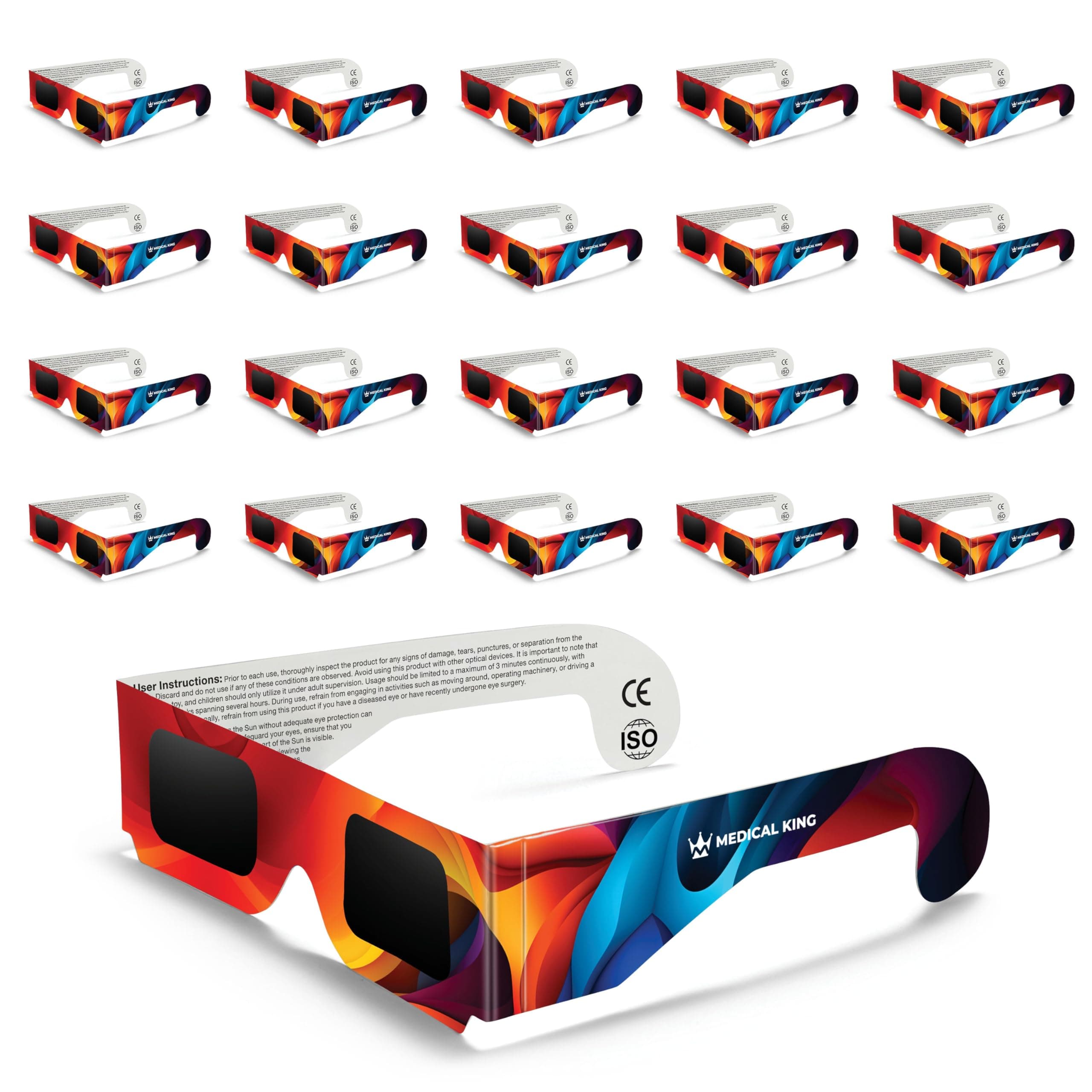 Solar Eclipse Glasses (20 pack) 2024 CE and ISO Certified Safe Shades for Direct Sun Viewing Approved 2024