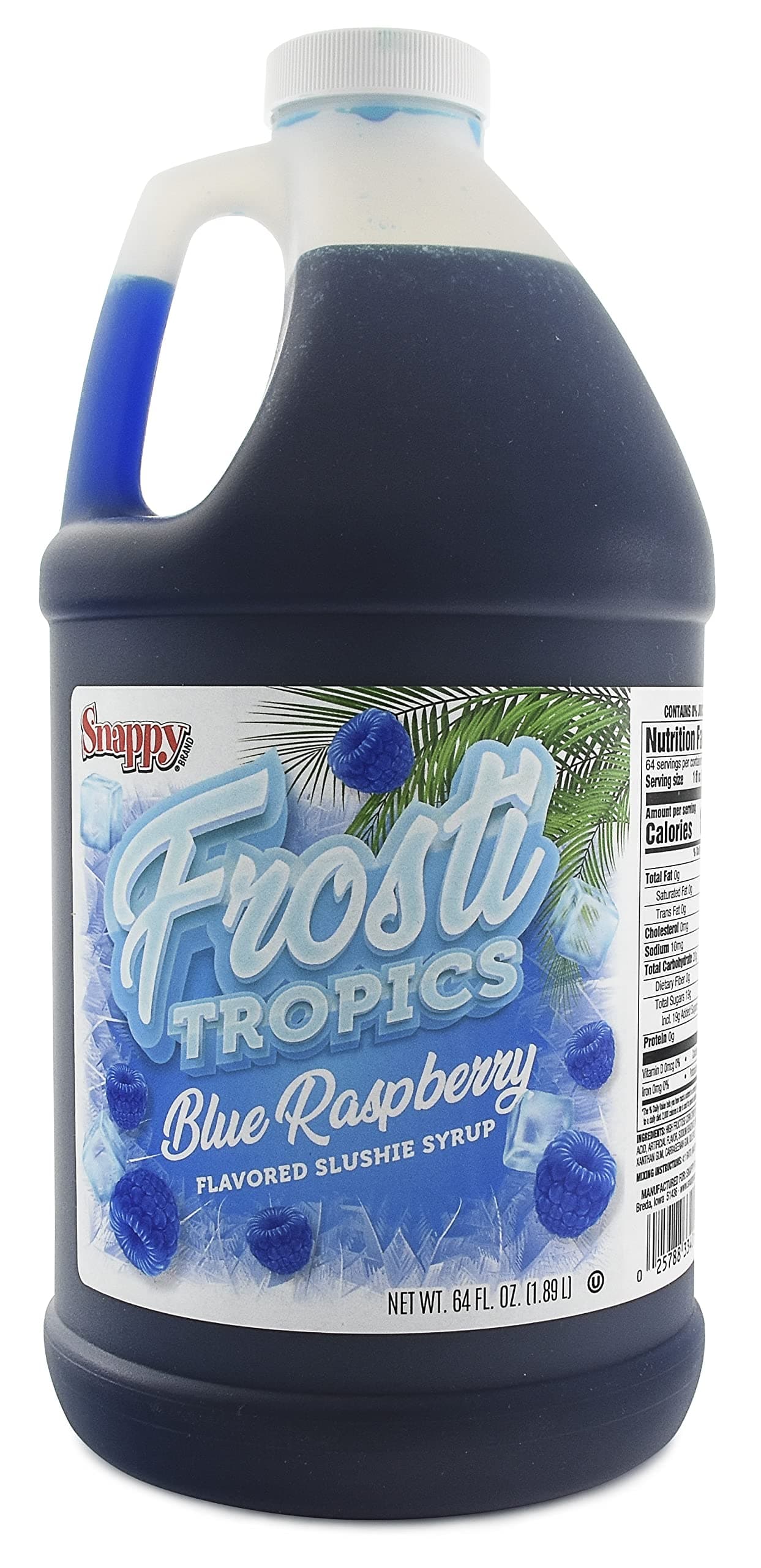 Snappy Frosti Tropics Blue Raspberry Slushy Mix, Slushie Syrups for Machine, Granita Slushy Syrup, Kid Slushie Machine Mix, Slushy Mix for Frozen Drink Machine, 1/2 Gallon