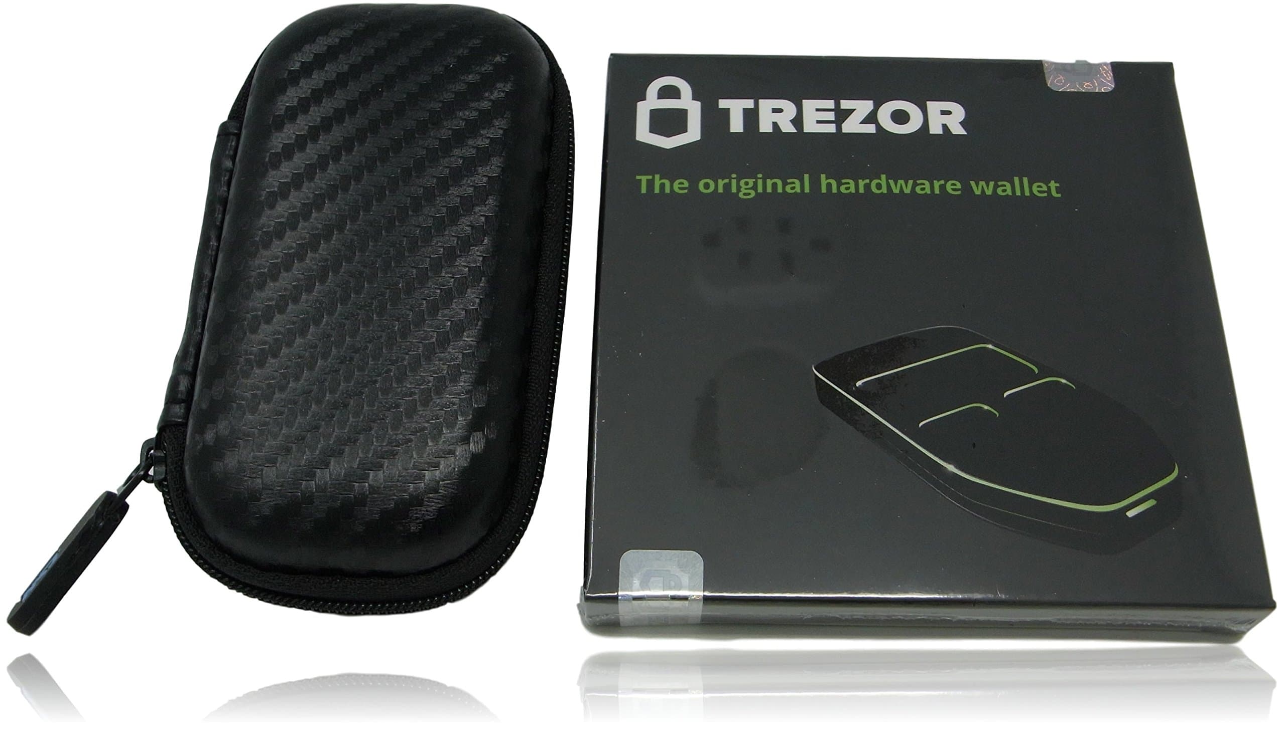 Trezor Bitcoin Wallet White with Case (Black Bundle)