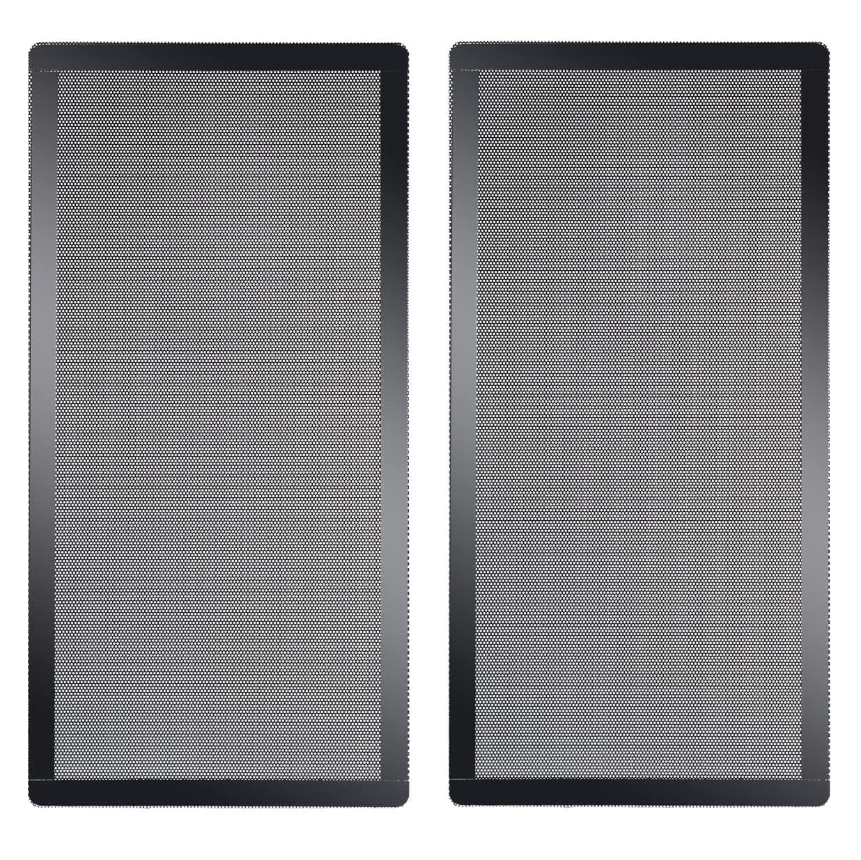 280mm x 140mm Computer Case Fan Dust Filter PC Mesh Filter Cover Grills with Magnetic Frame, Black Color (2 Pcs)