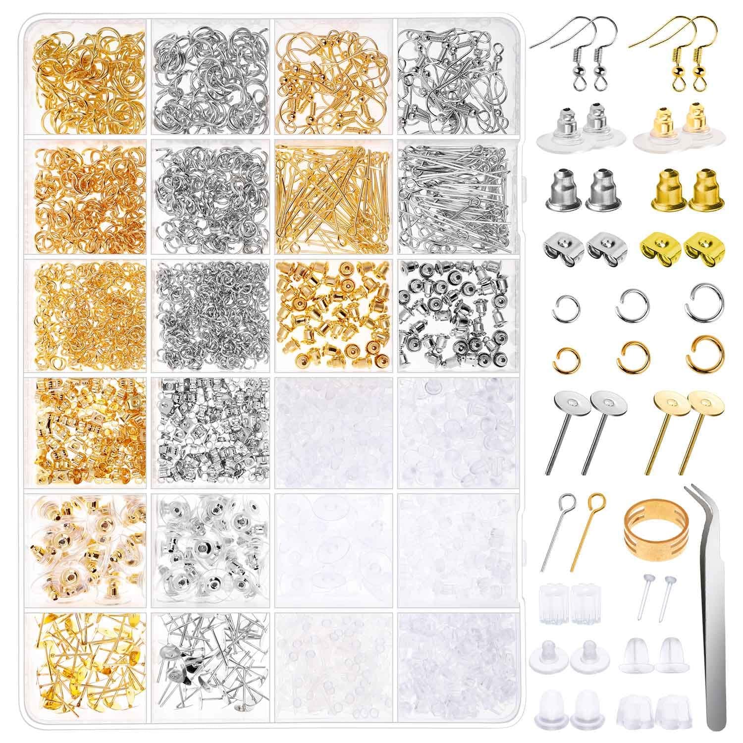 Earring Making Kit with Earring Hooks Findings, Earring Backs Posts, Jump Rings for Jewelry Making Supplies, 2320Pcs