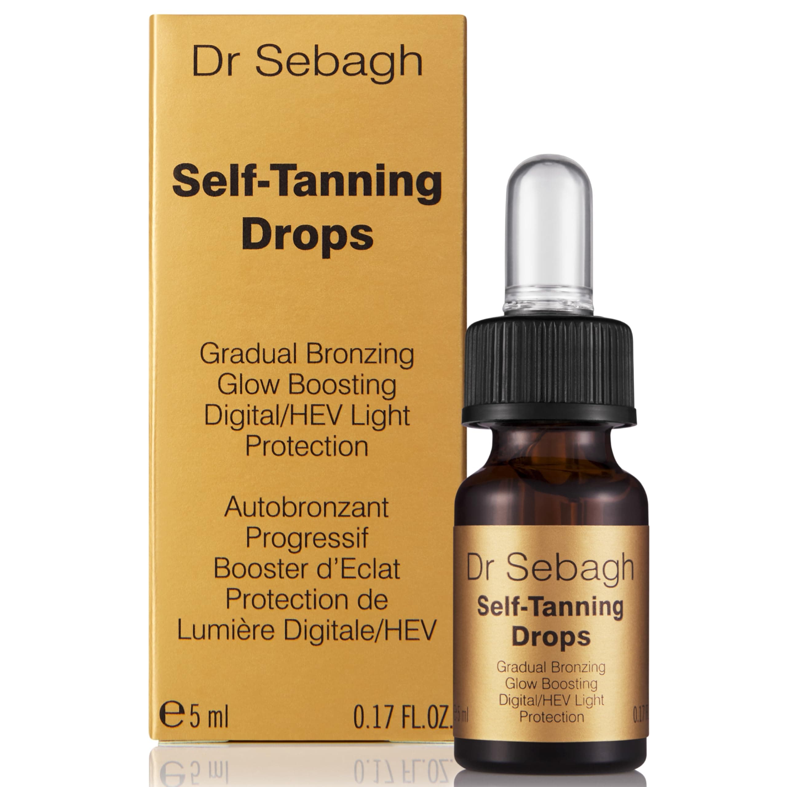 Dr Sebagh Self-Tanning Drops (5 ml) - Customisable Self Tanner Drops for Face - Streak-Free, Scent-Free Face Tan Drops - Natural Golden Glow Sunless Tanning Drops for Radiant Skin